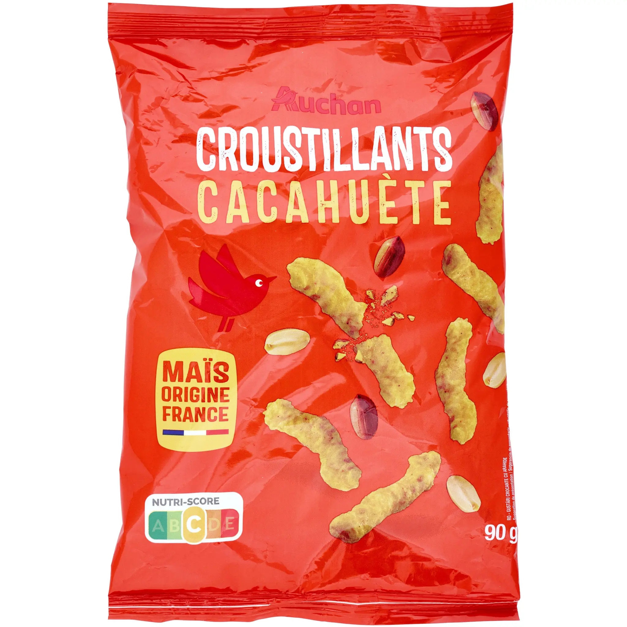 AUCHAN Biscuits soufflés croustillants saveur cacahuète