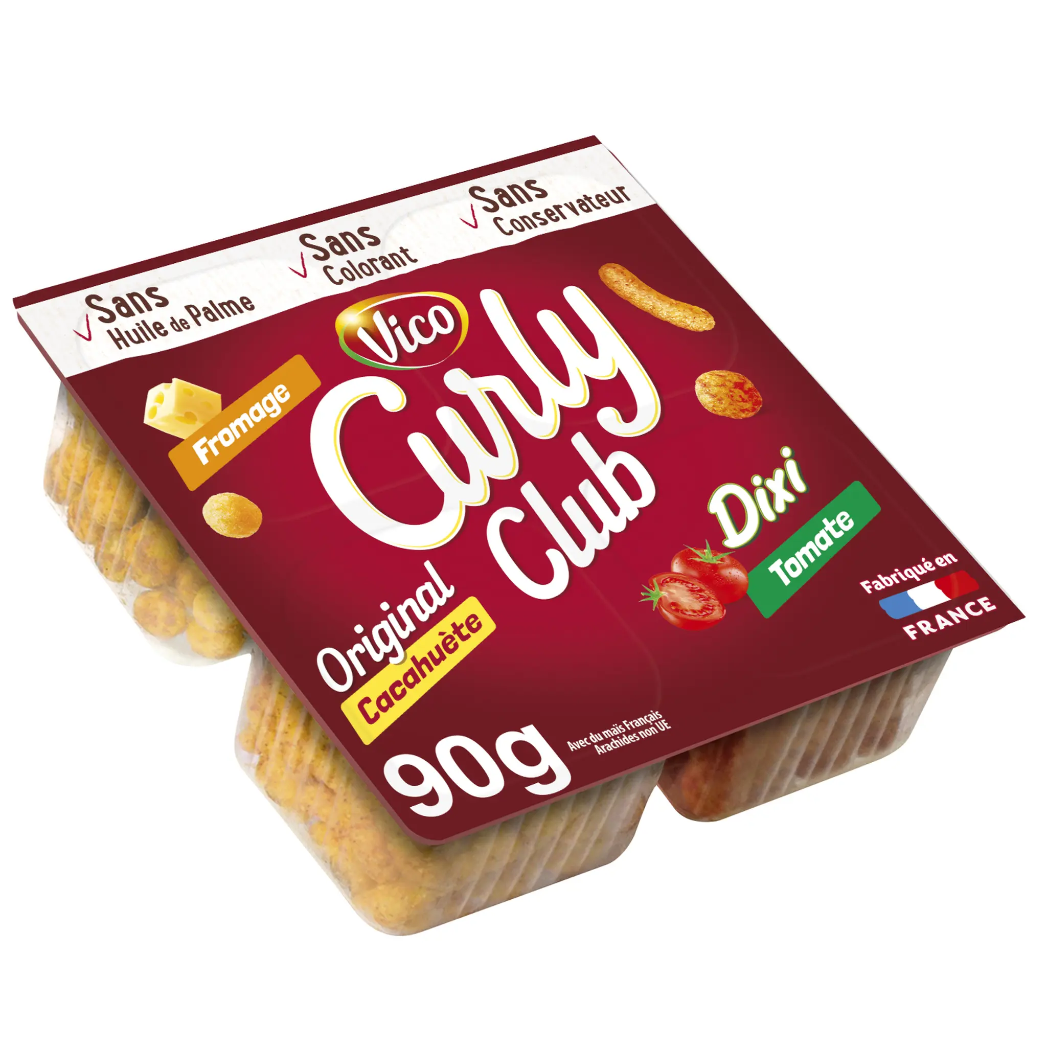 CURLY Assortiment de biscuits soufflés apéritifs Club