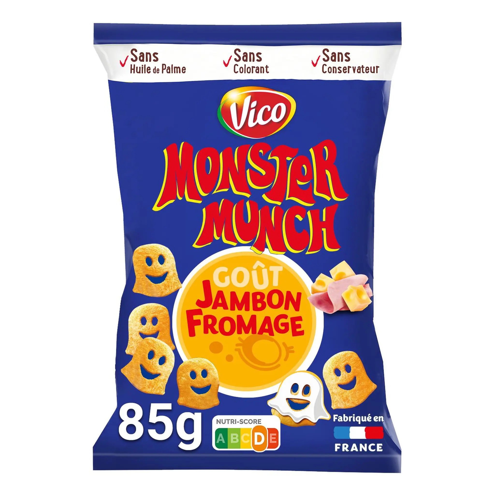 MONSTER MUNCH Biscuits soufflés goût jambon fromage