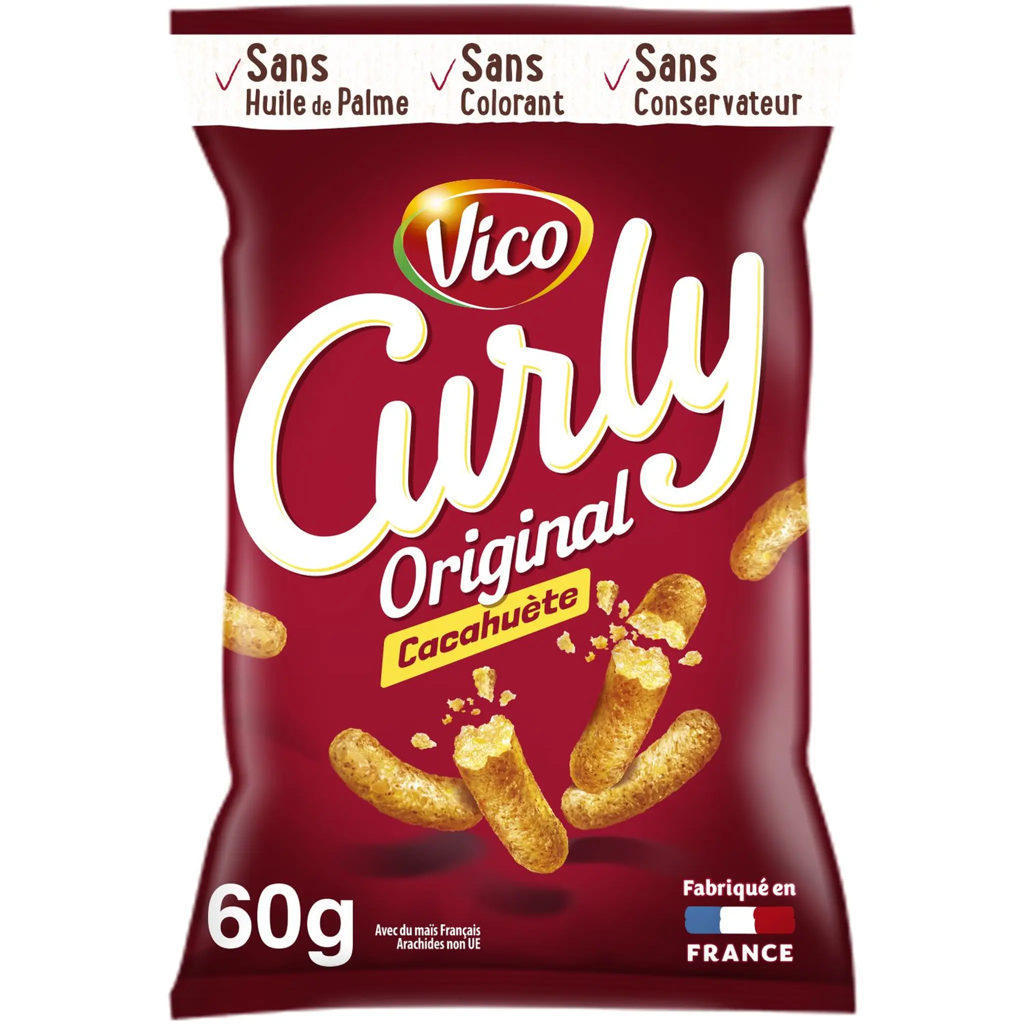 CURLY Biscuits soufflés cacahuète Original