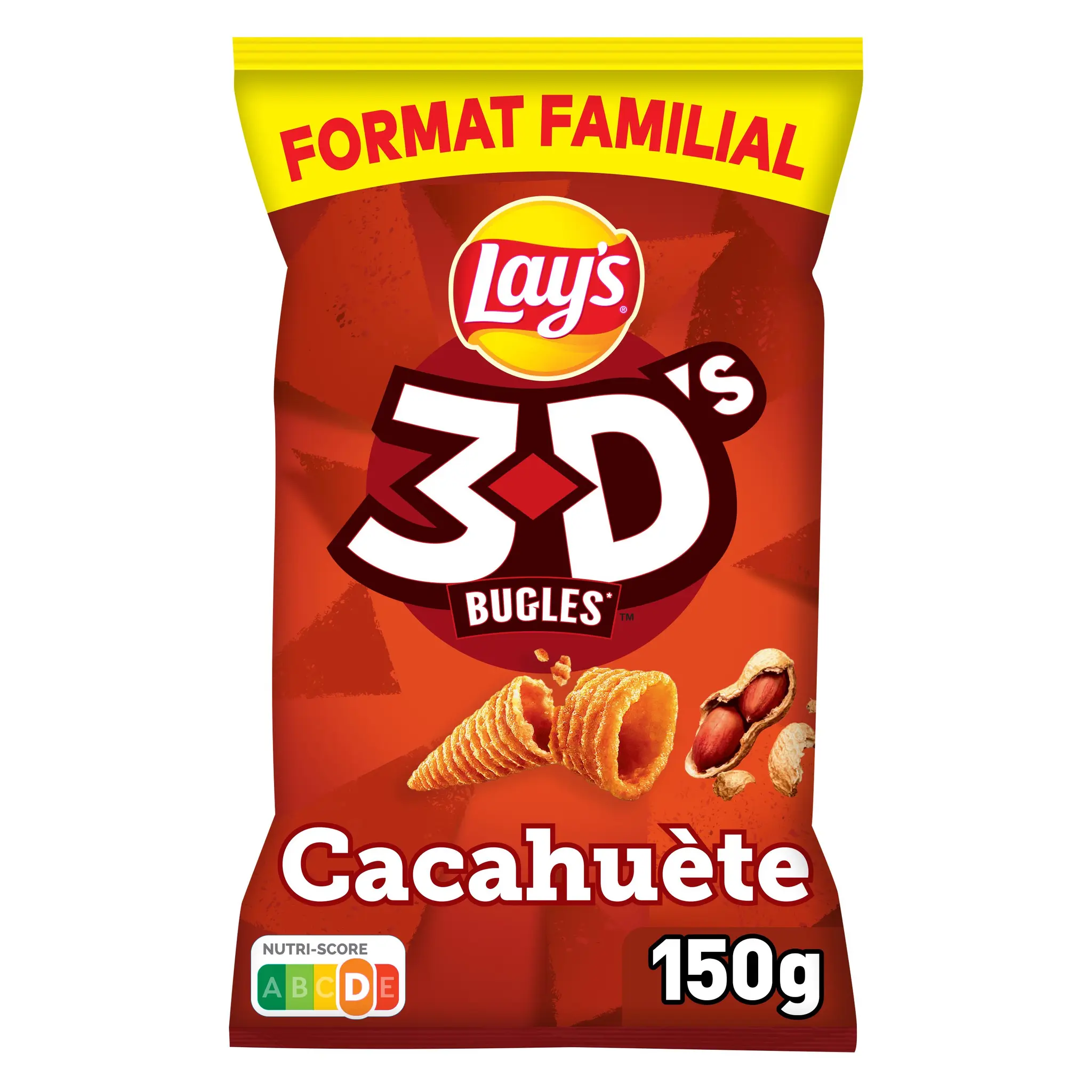 LAY'S Biscuits soufflés 3D's Bugles goût cacahuète
