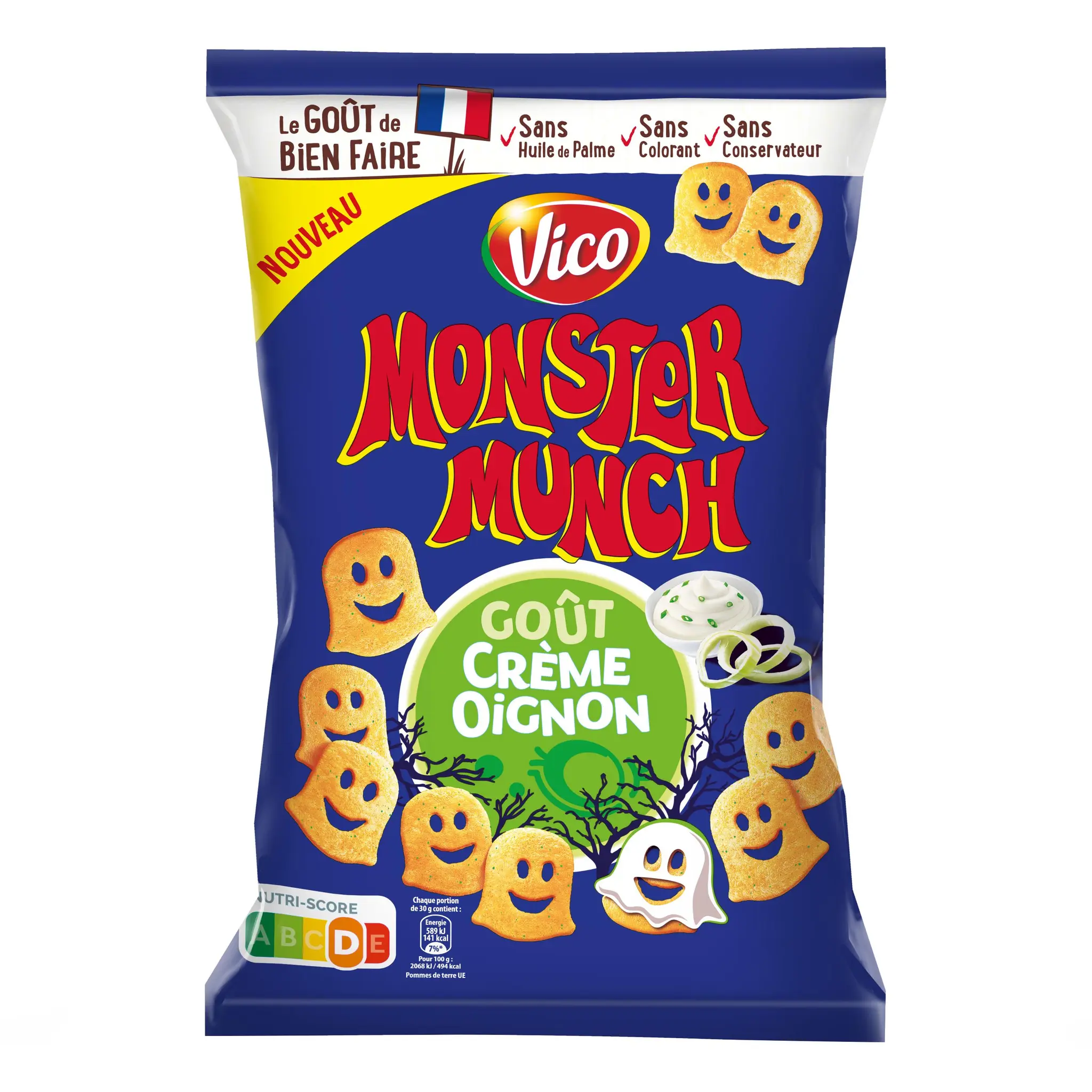 MONSTER MUNCH Biscuits soufflés goût crème oignon