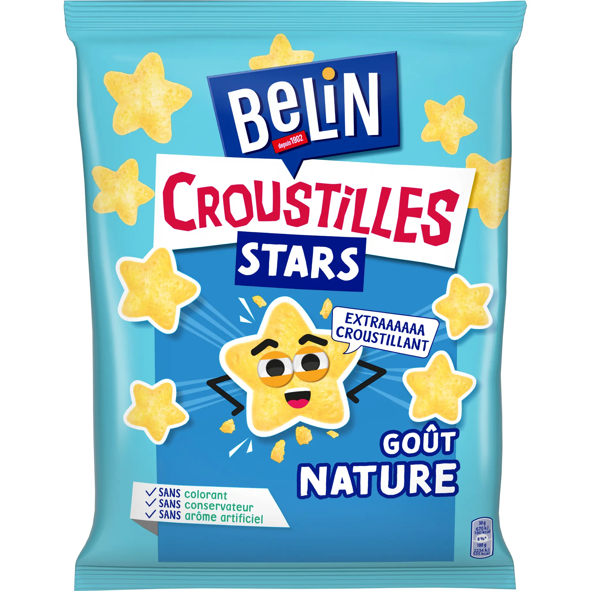 BELIN Biscuits salés croustilles stars goût nature