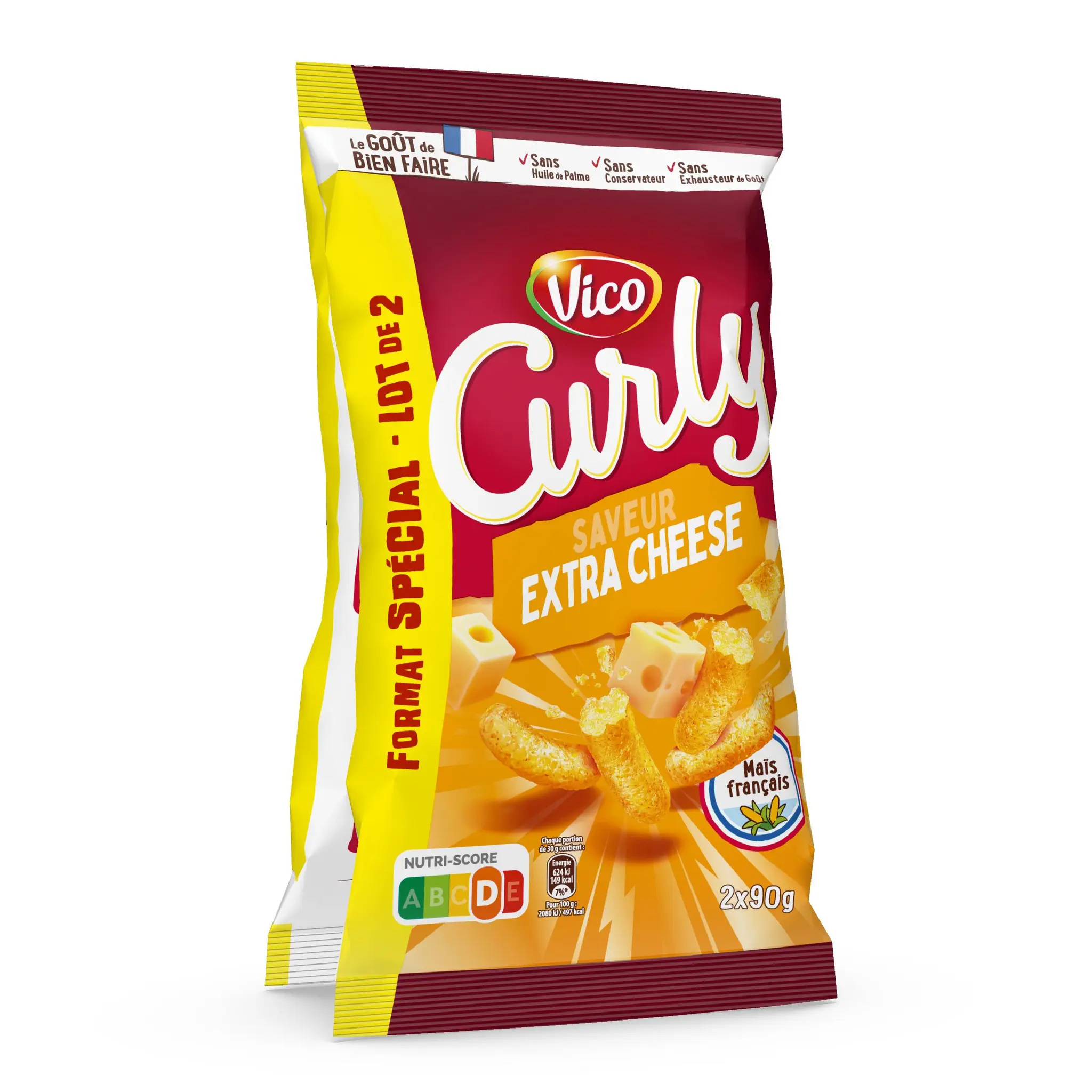 CURLY Biscuits soufflés saveur extra cheese