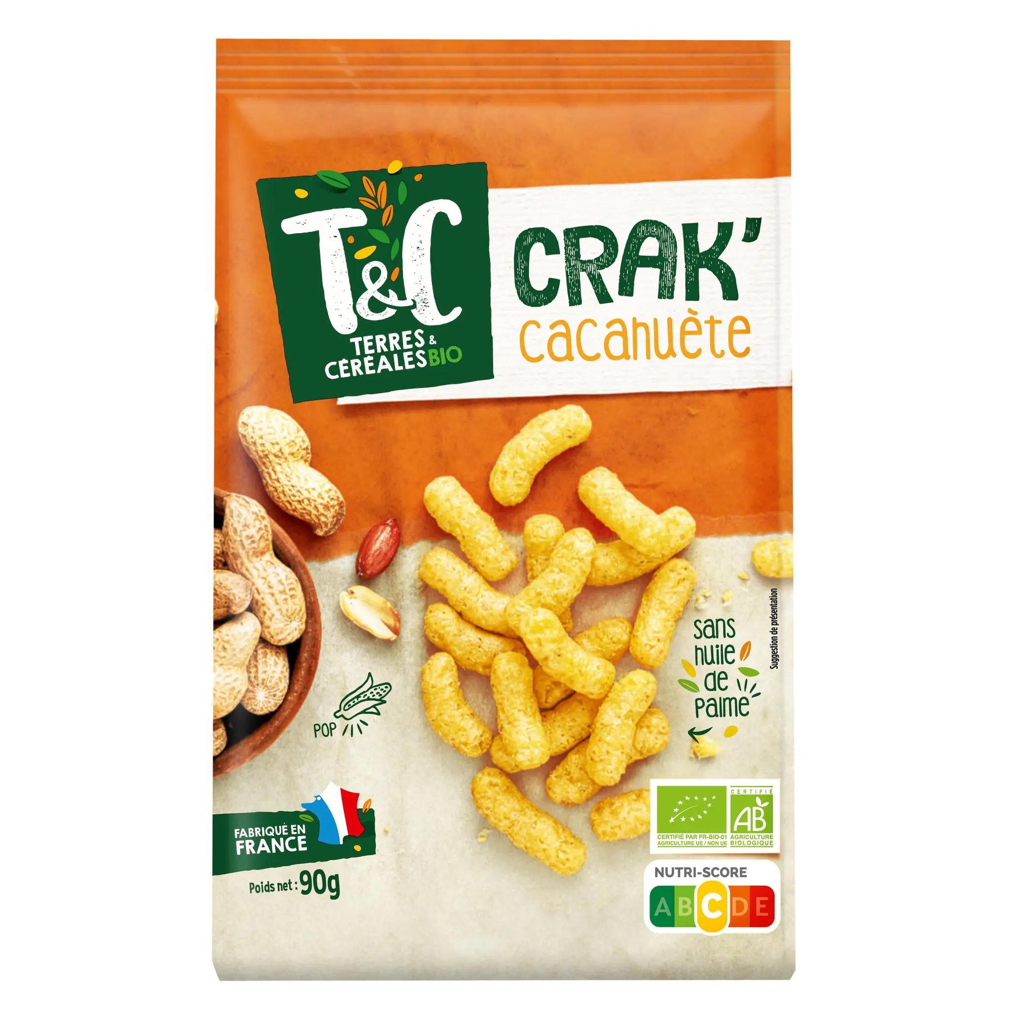 TERRES ET CEREALES Biscuits soufflés Crak à la cacahuète bio