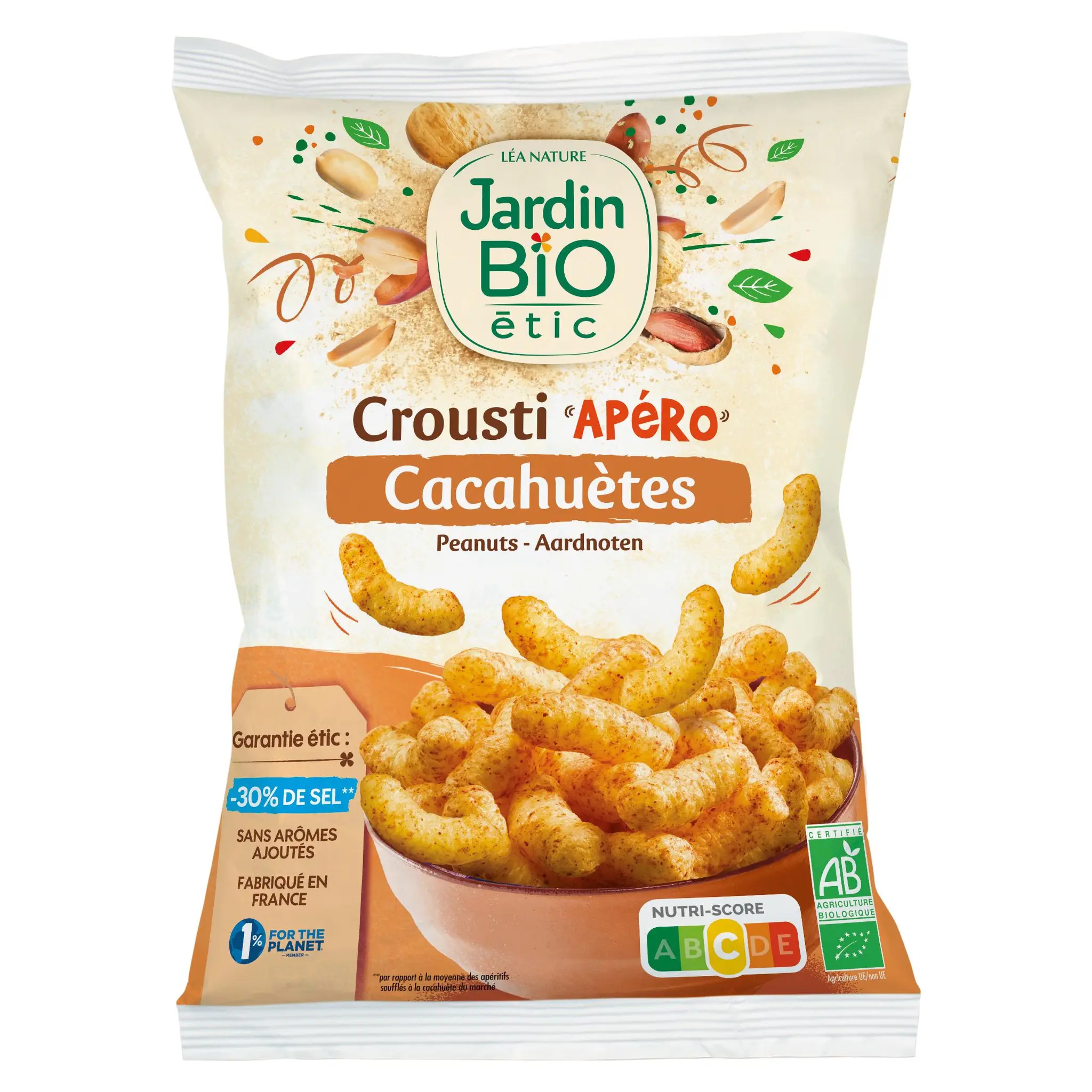 JARDIN BIO ETIC Biscuits soufflés bio à la cacahuètes Crousti Apéro