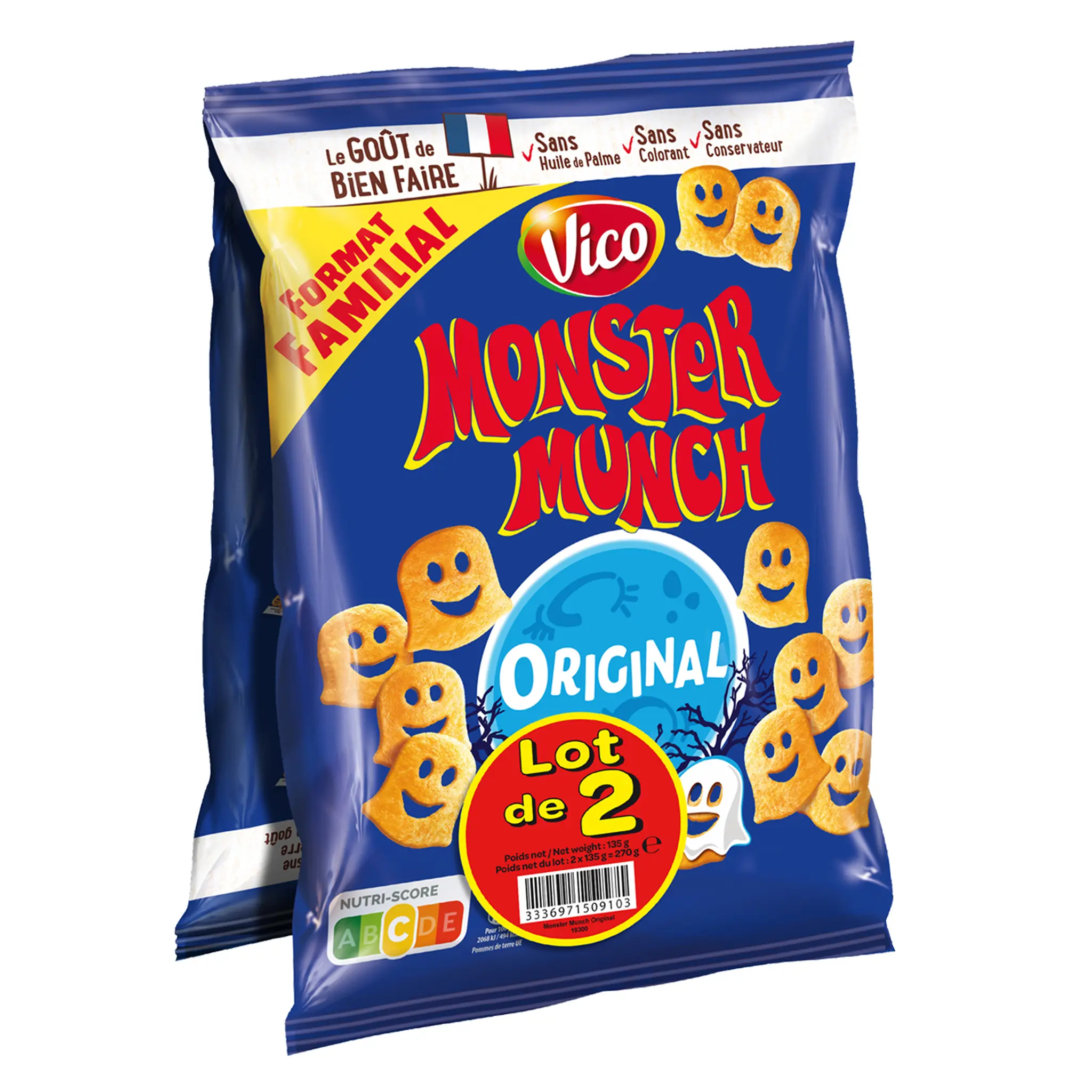 MONSTER MUNCH Biscuits soufflés goût original