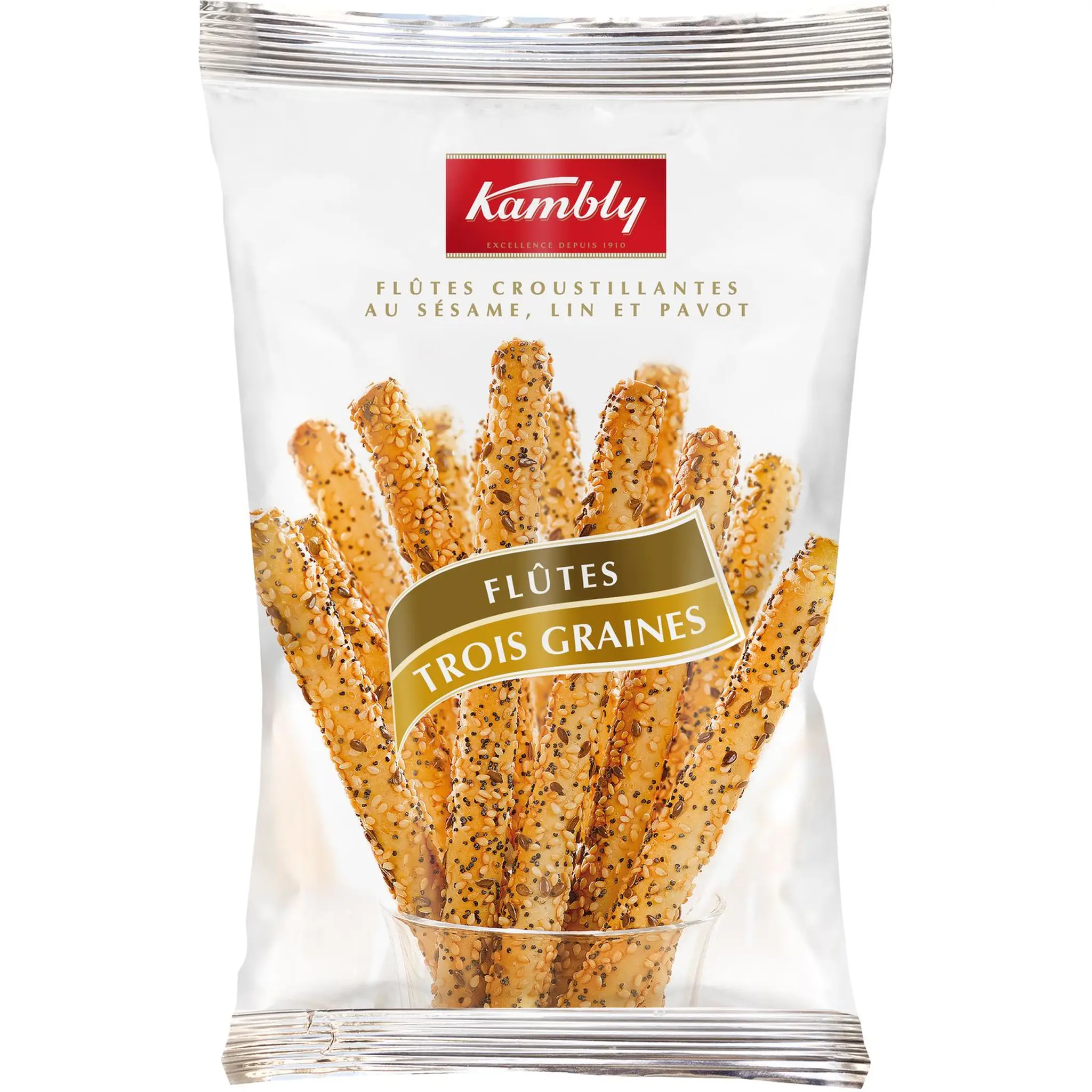 KAMBLY Flûtes croustillantes au sésame lin et pavot