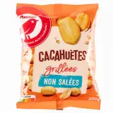 AUCHAN Cacahuètes grillées sans sel ajouté