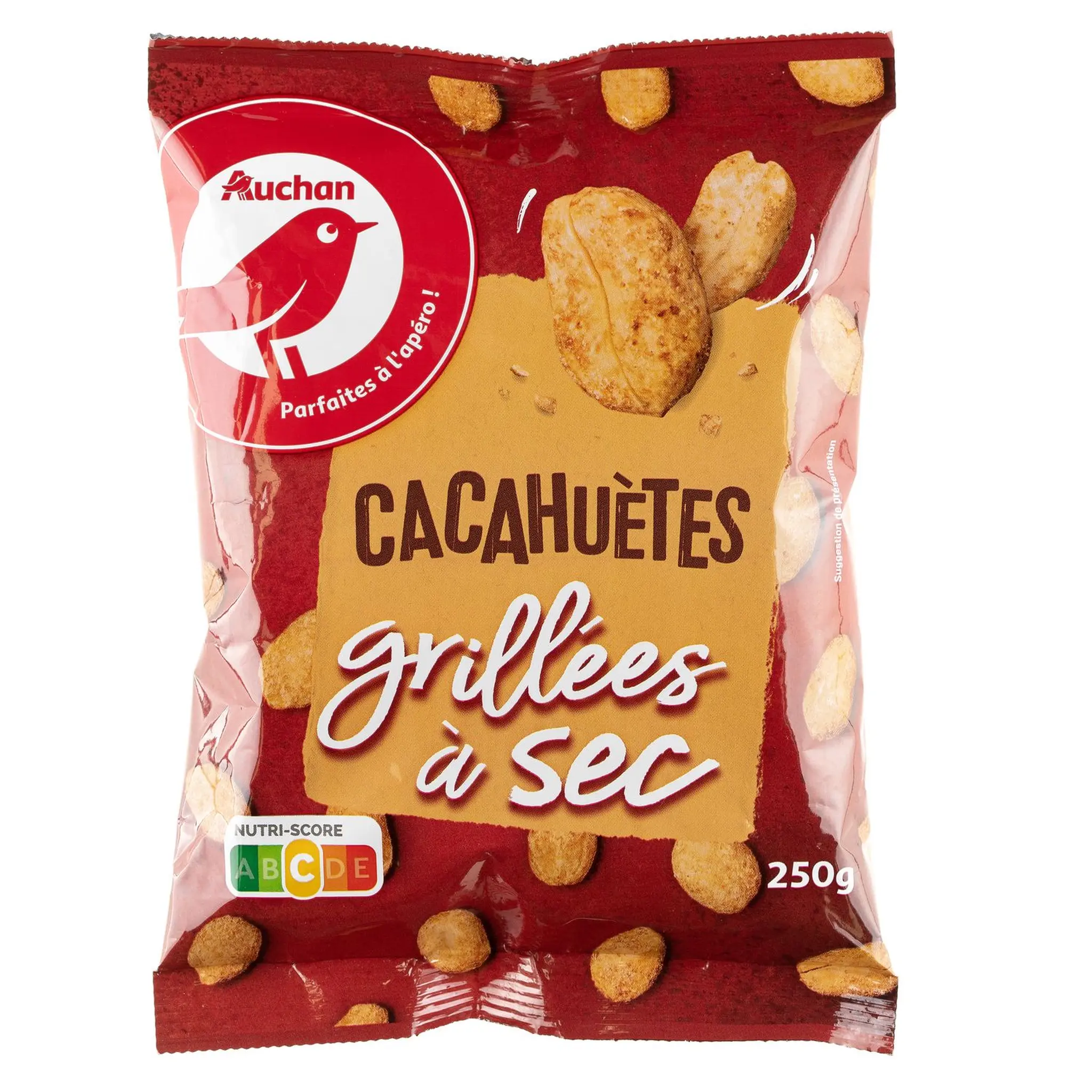 AUCHAN Cacahuètes grillées à sec