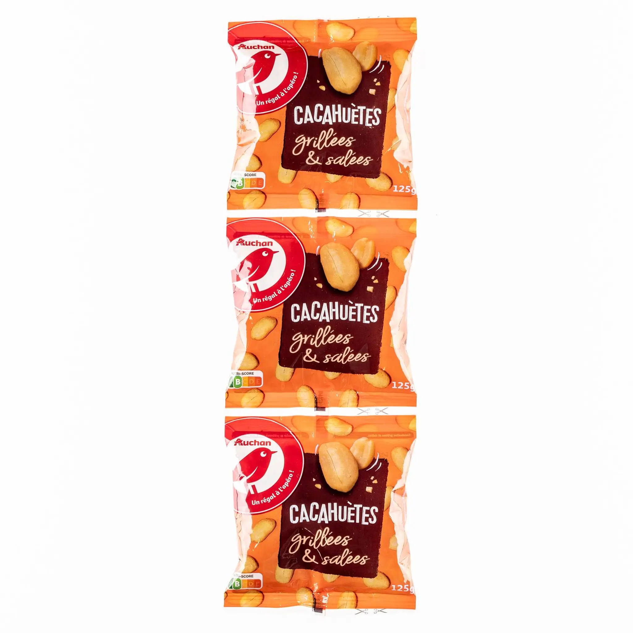 AUCHAN Cacahuètes grillées et salées