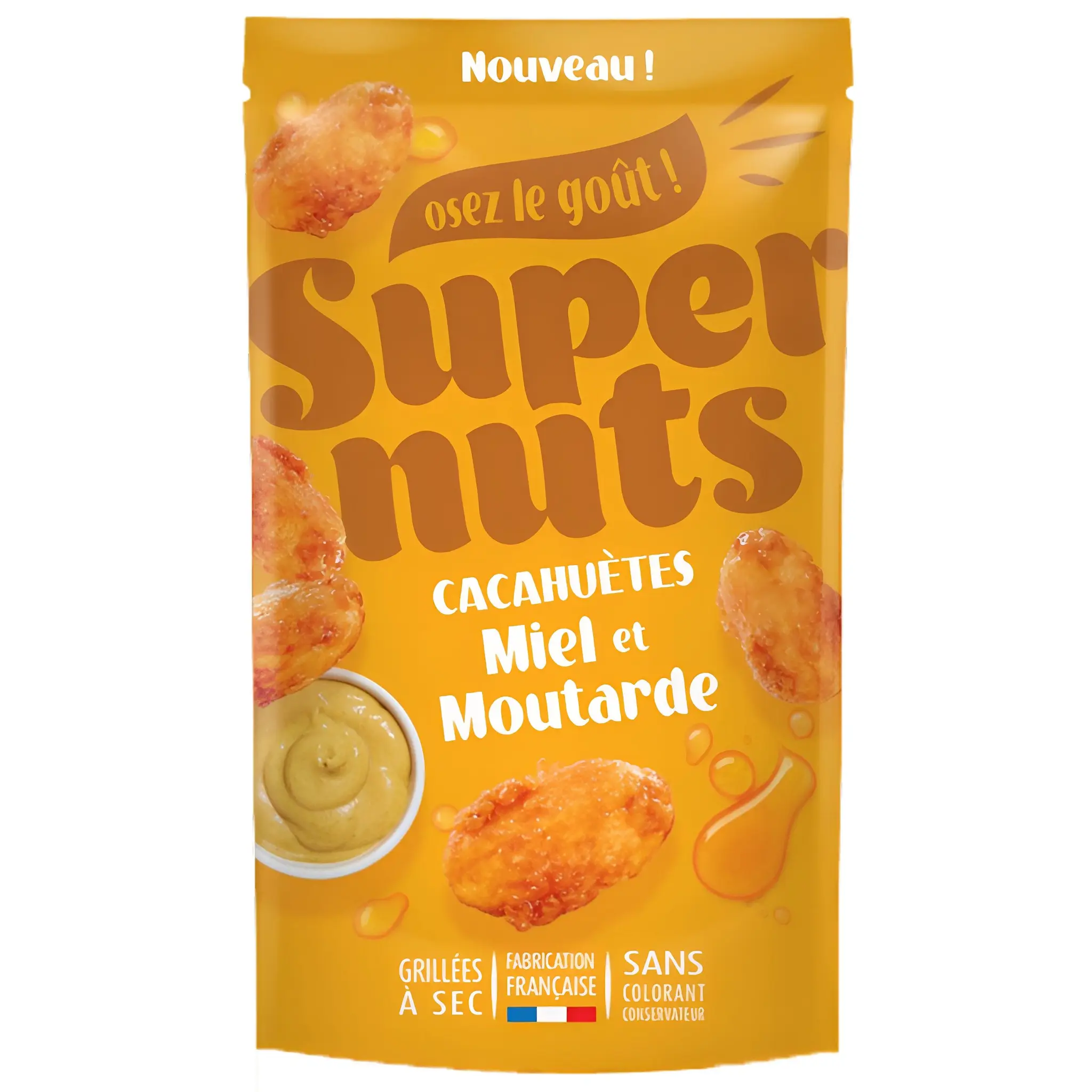 SUPERNUTS Cacahuètes miel et moutarde grillées à sec