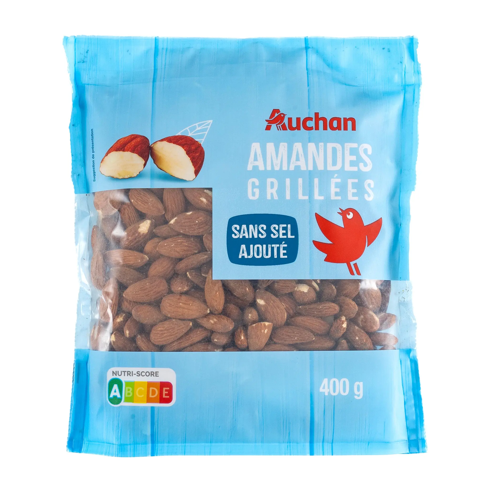 AUCHAN Amandes grillées sans sel ajouté