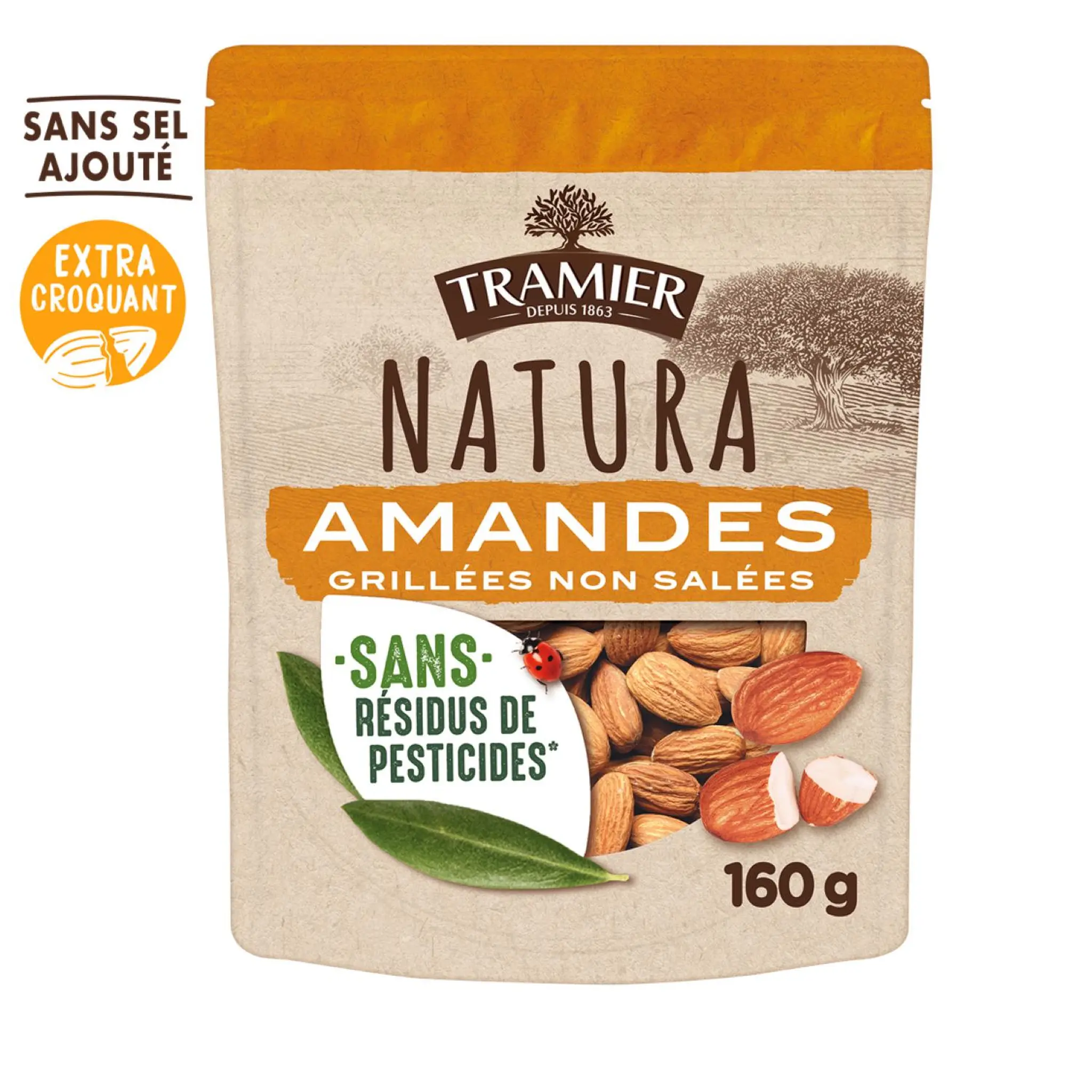TRAMIER Natura amandes grillées sachets refermable