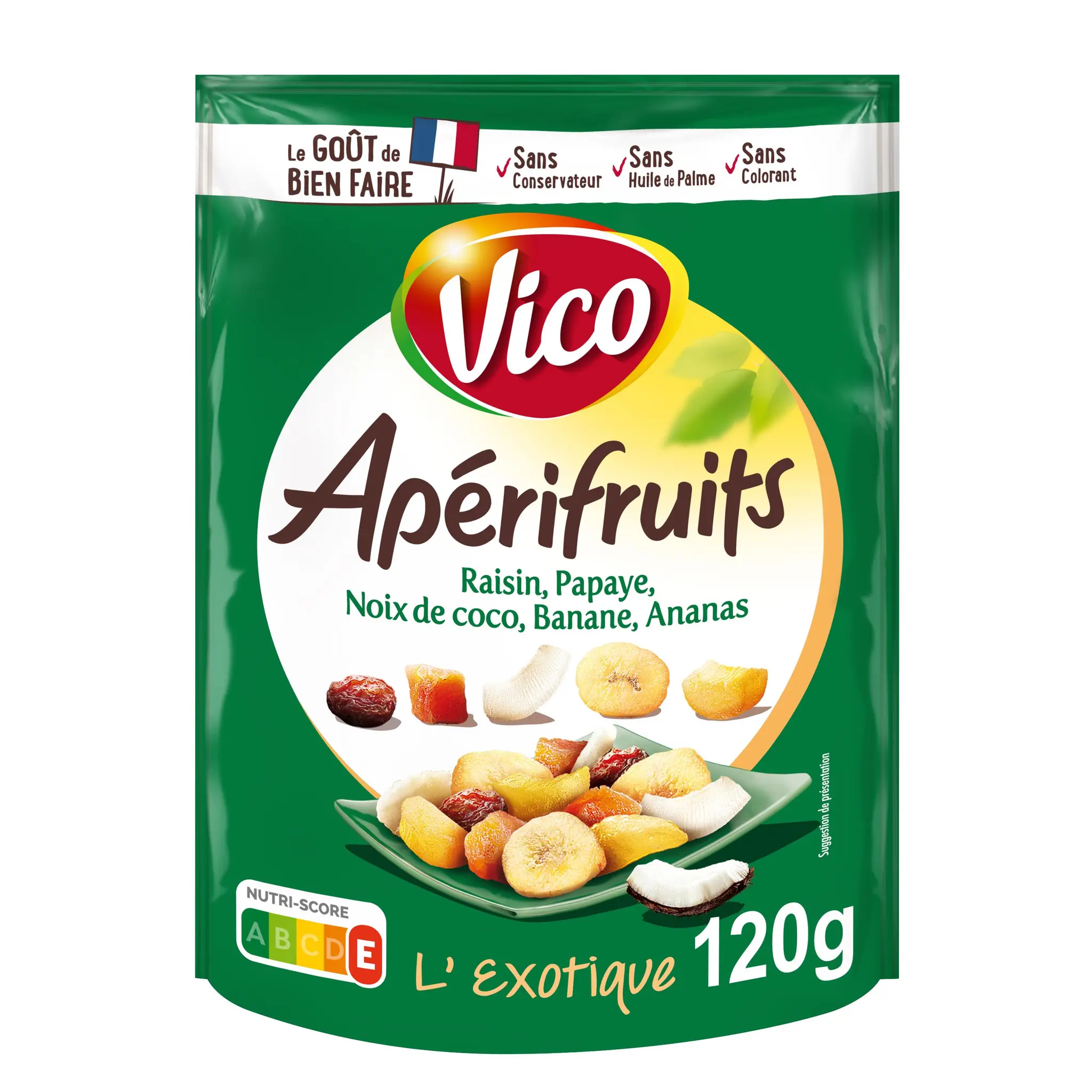 VICO Apérifruits l'exotique ananas papaye banane raisins et noix de coco