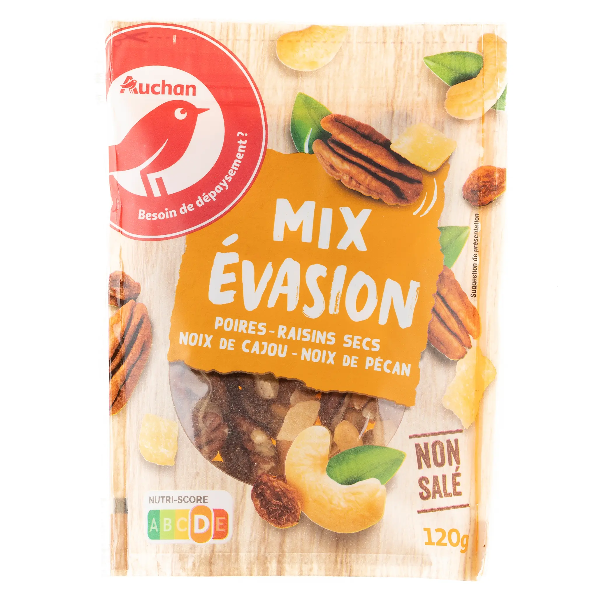 AUCHAN Graines et fruits secs Mix non salé