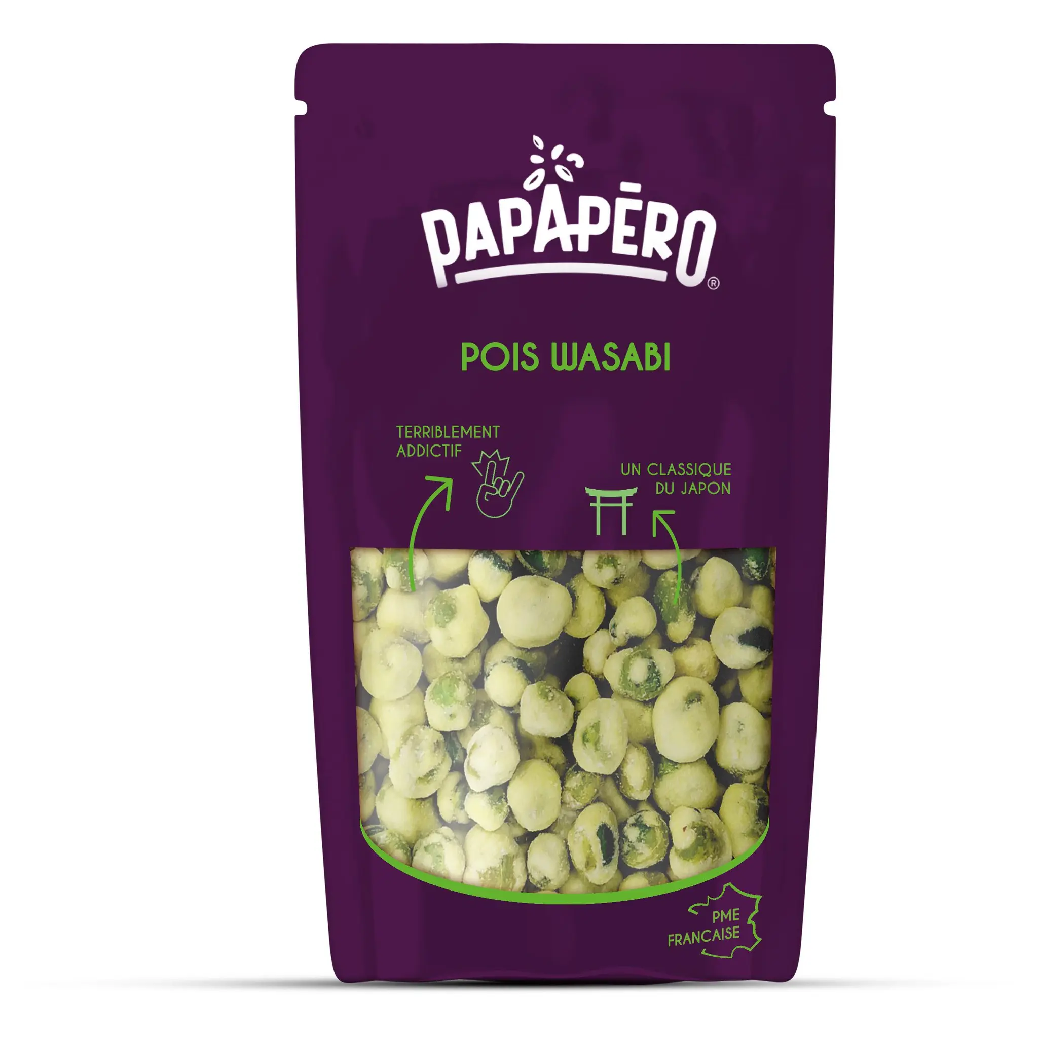 PAPAPERO Biscuits apéritifs à base de pois wasabi