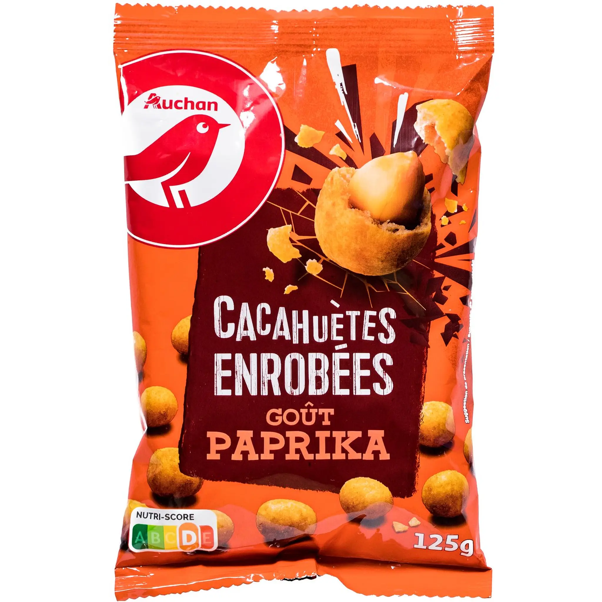 AUCHAN Cacahuètes enrobées goût paprika