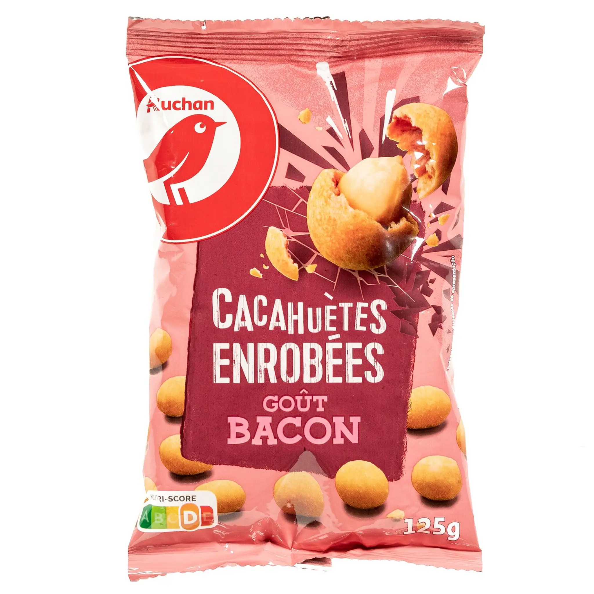 AUCHAN Cacahuètes enrobées goût bacon