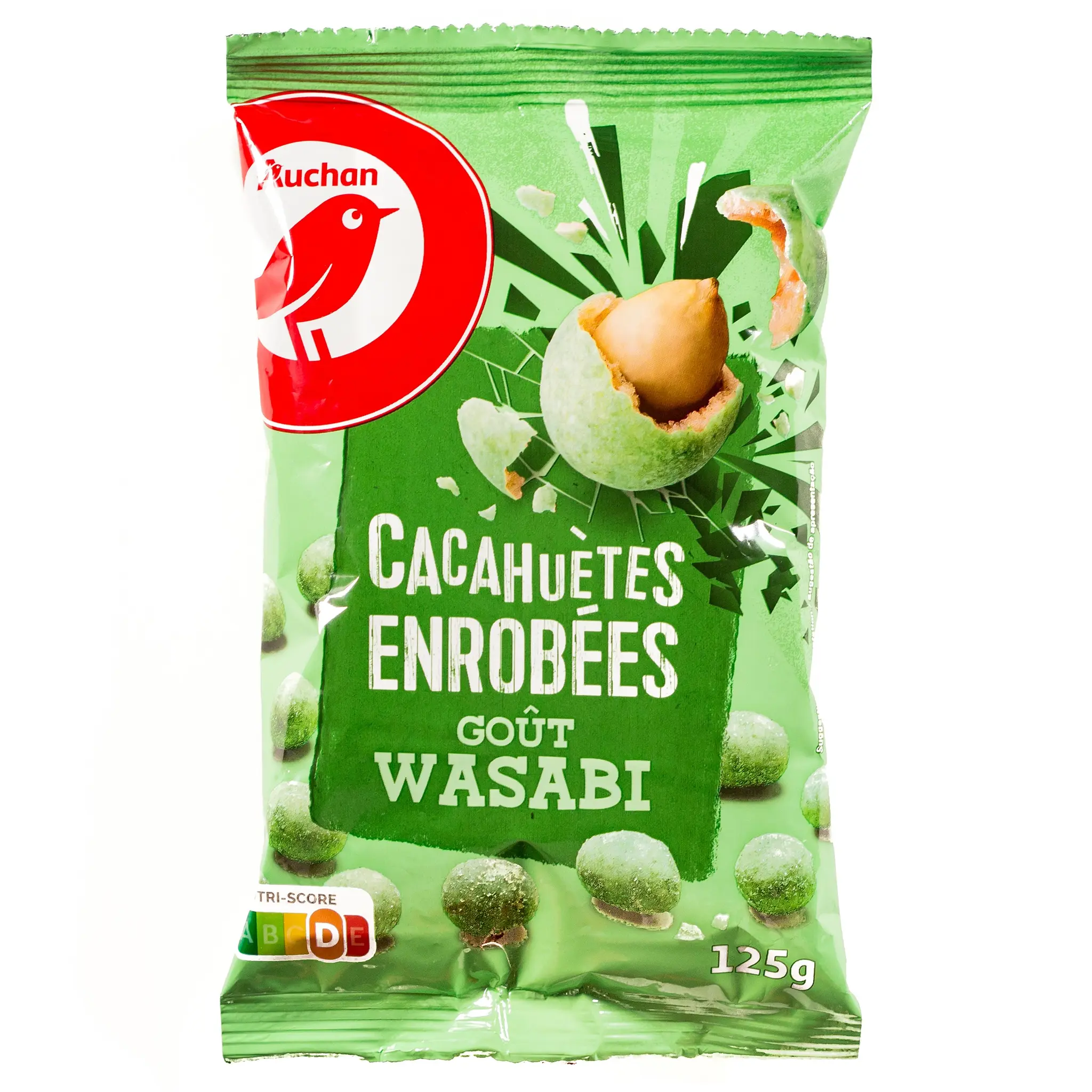 AUCHAN Cacahuètes enrobées goût wasabi