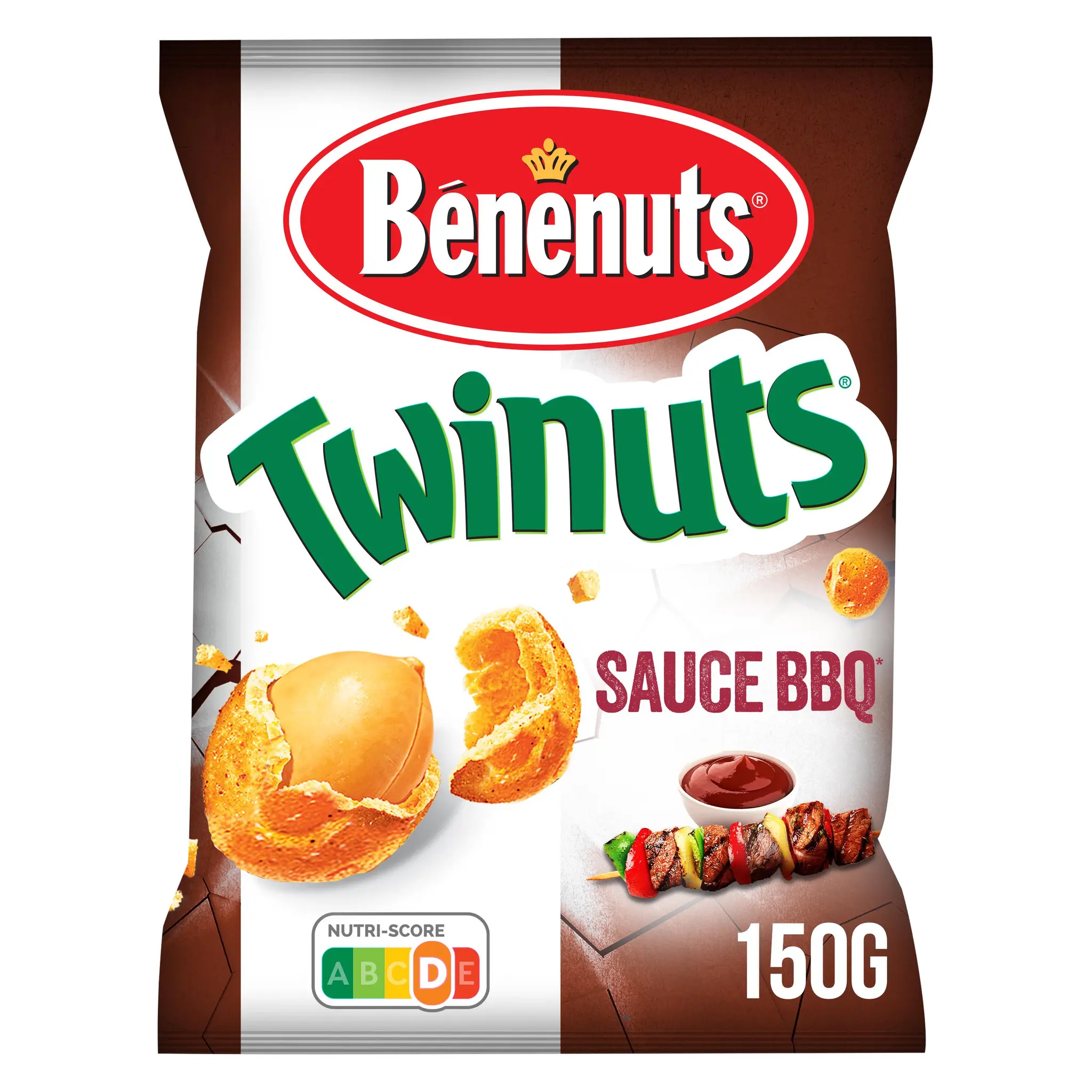 BENENUTS Cacahuètes enrobées Twinuts goût barbecue