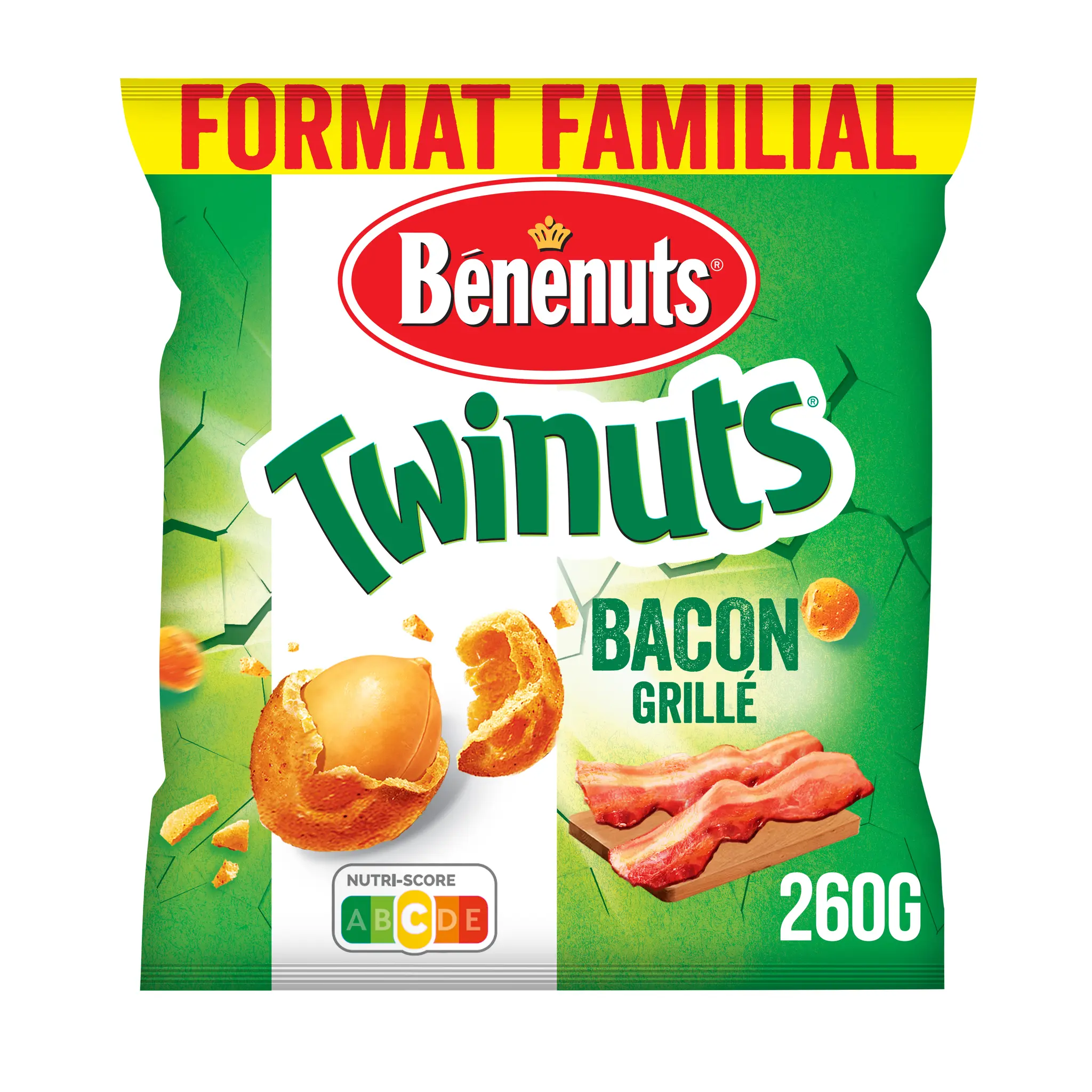 BENENUTS Cacahuètes enrobées Twinuts goût bacon