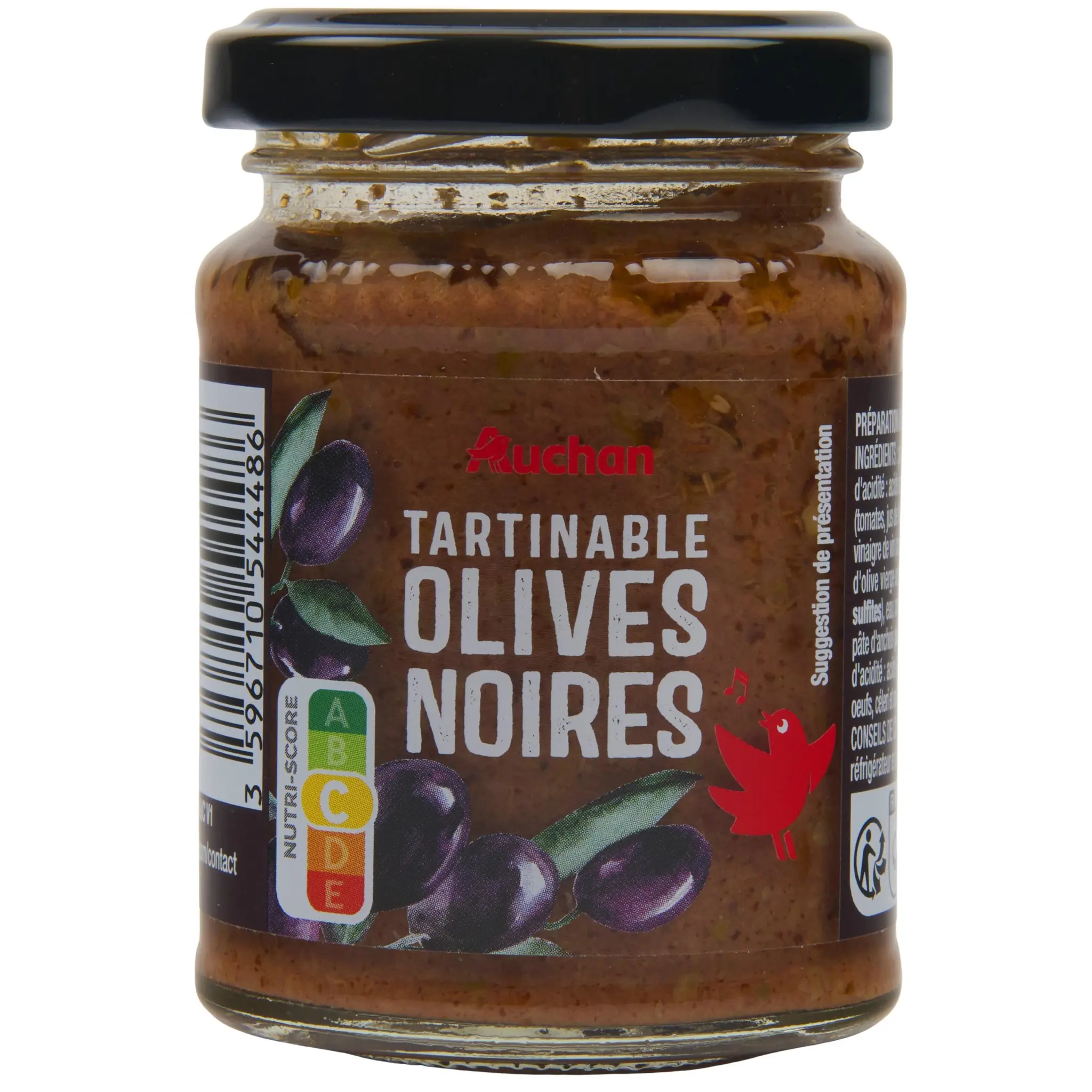 AUCHAN Tartinable aux olives noires