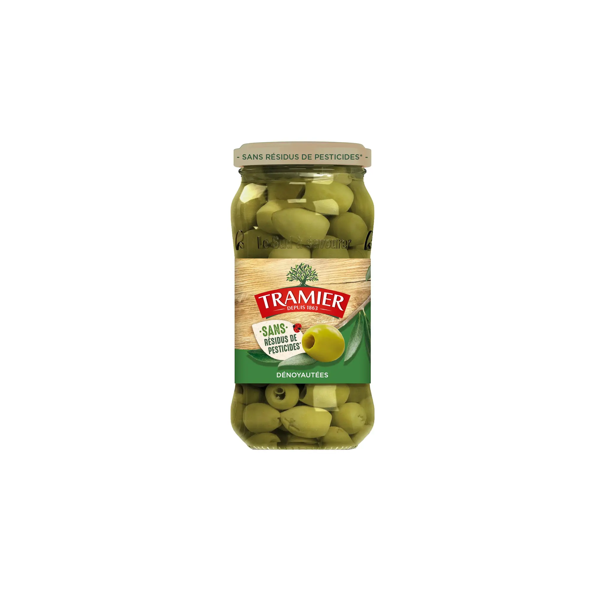 TRAMIER Olives vertes dénoyautées sans résidus de pesticides
