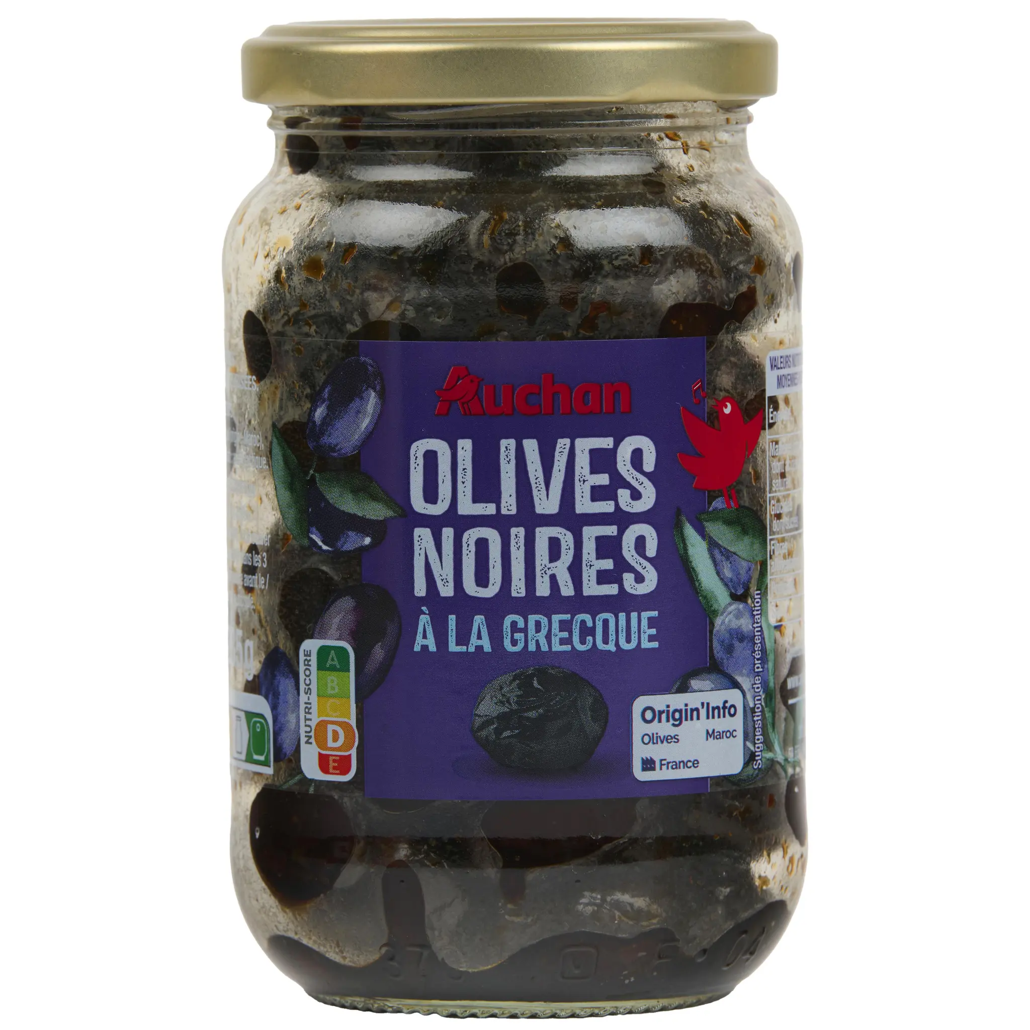 AUCHAN Olives noires à la grecque