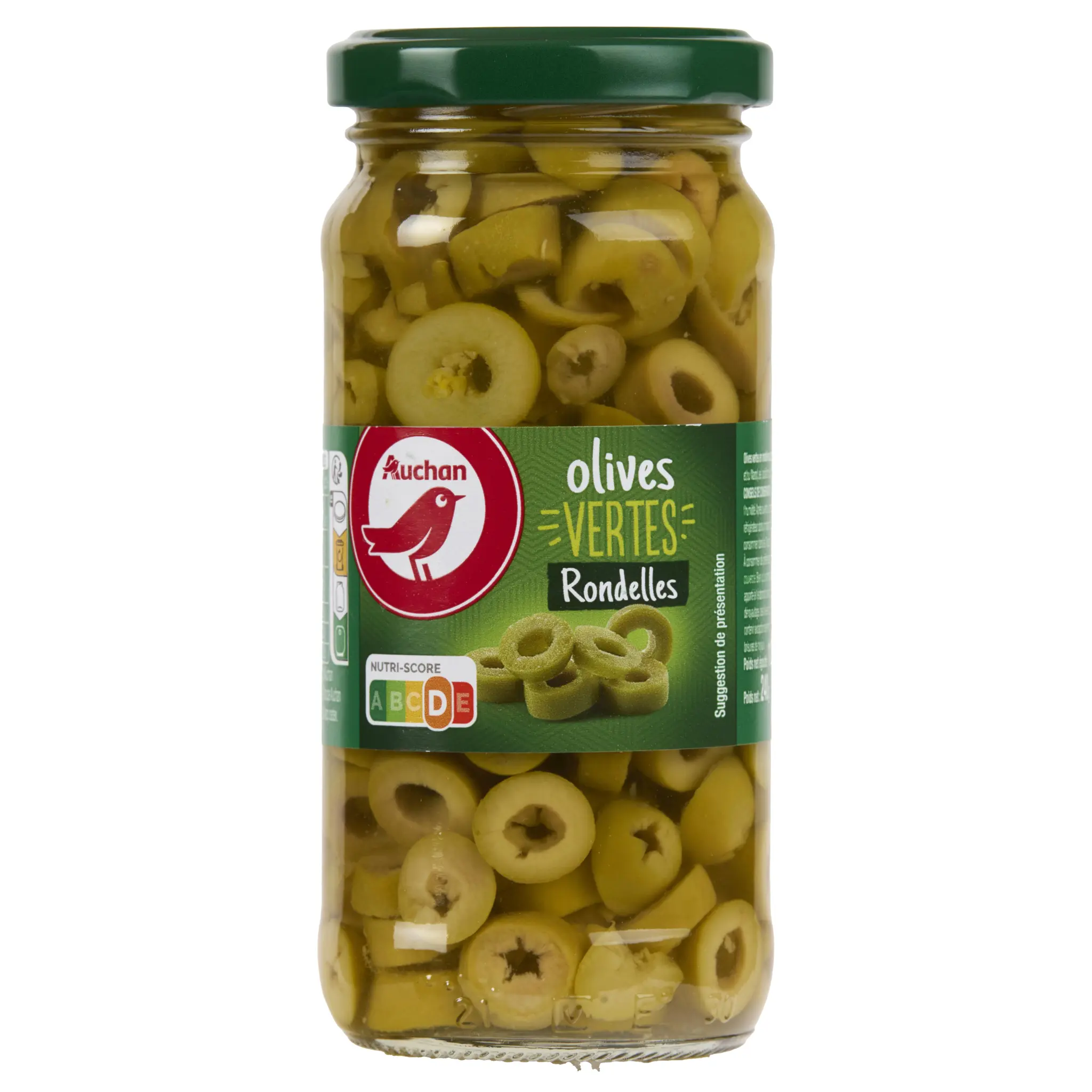 AUCHAN Olives vertes en rondelles spécial pizza et salades