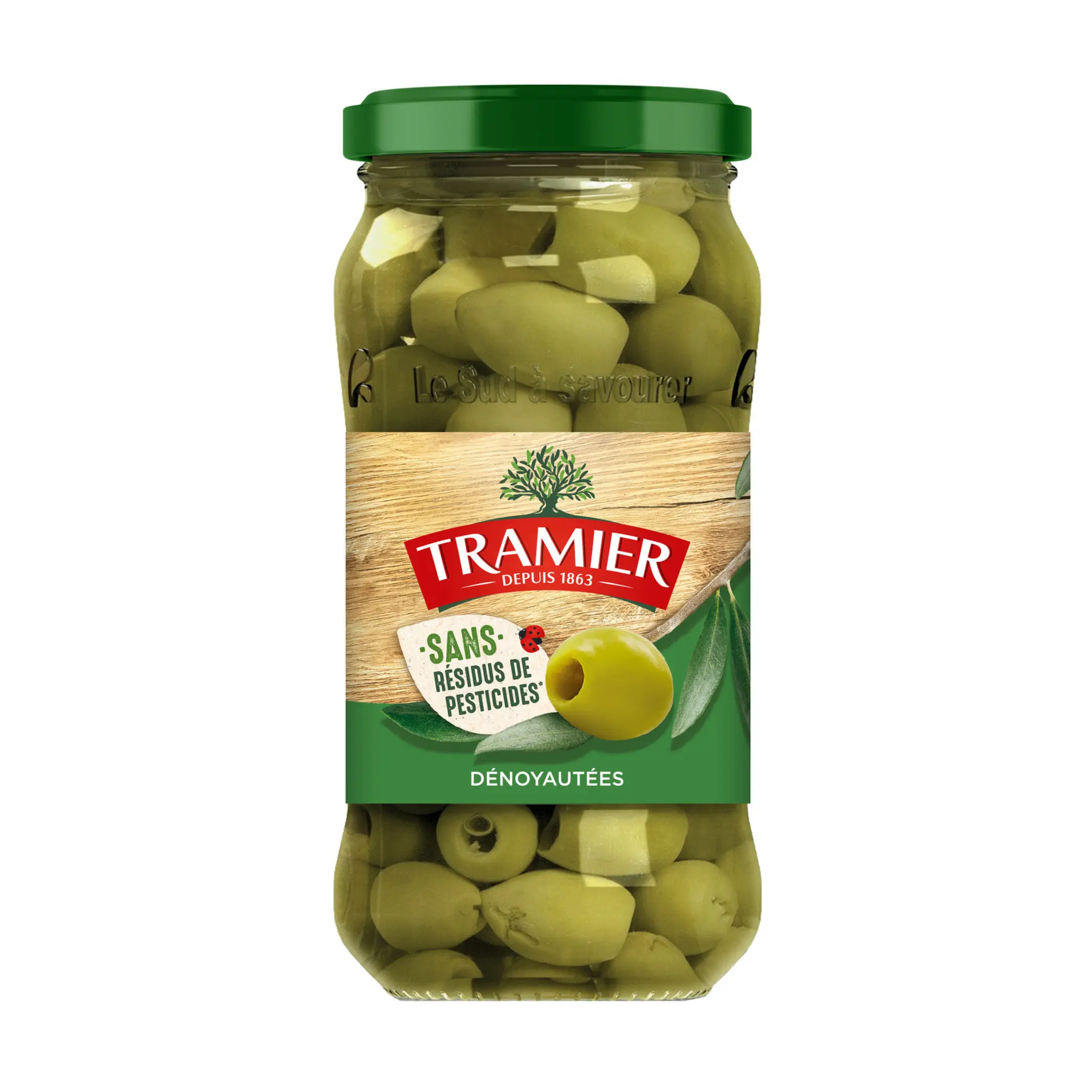 TRAMIER Olives vertes dénoyautées sans résidus de pesticides