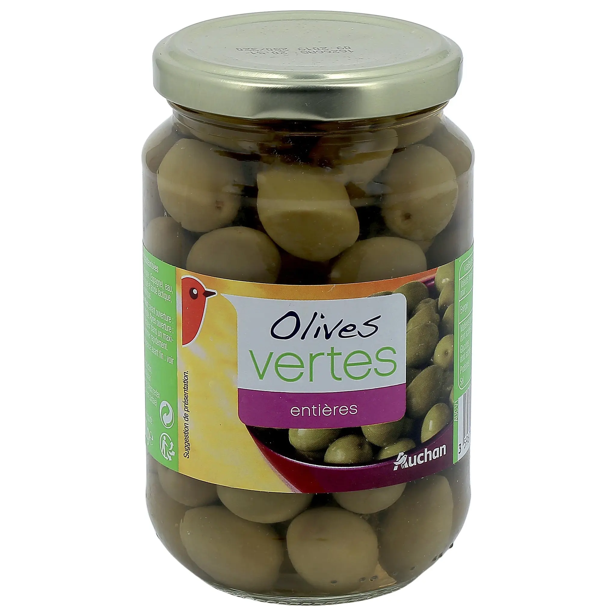 AUCHAN Olives vertes entières