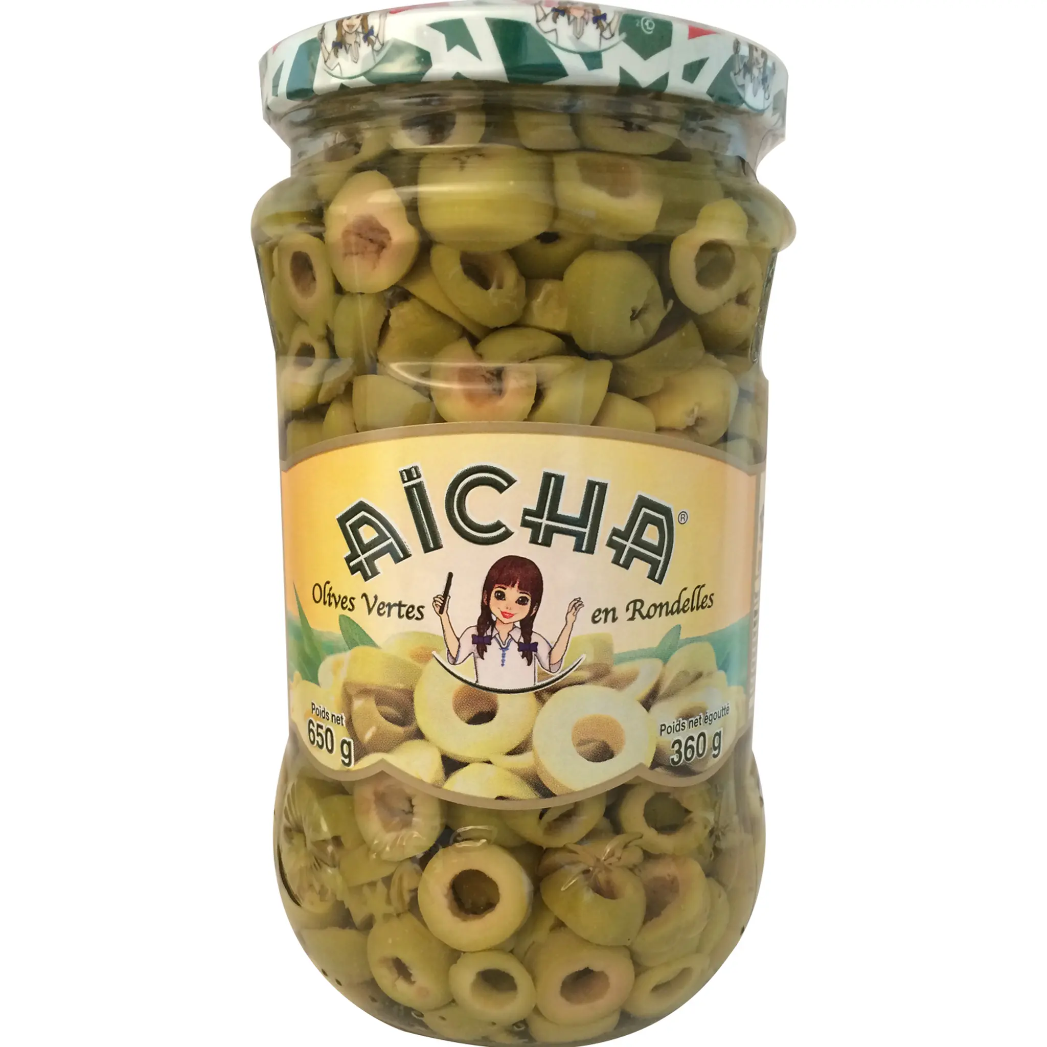 AICHA Olives vertes en rondelles