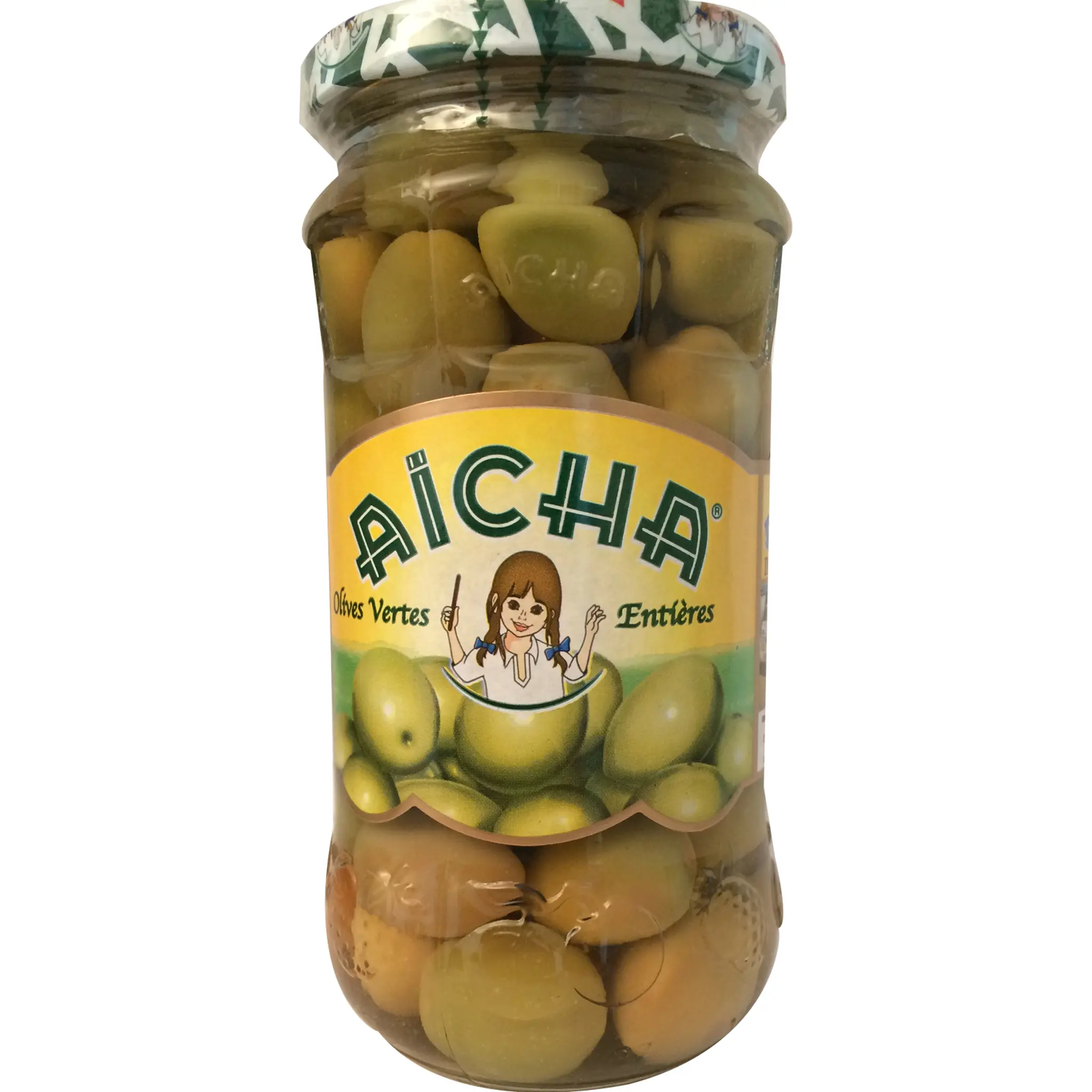 AICHA Olives vertes entières en bocal