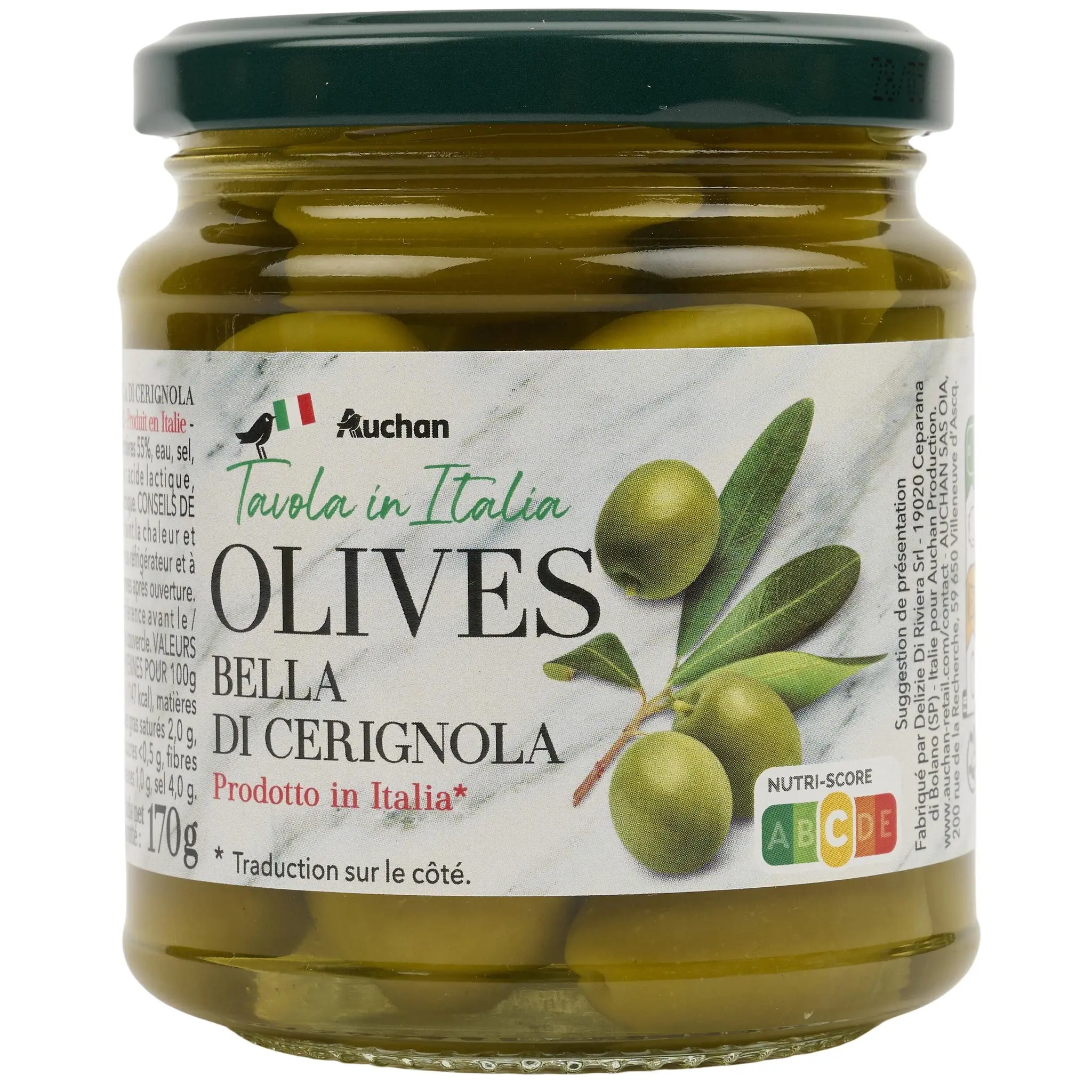 AUCHAN TAVOLA IN ITALIA Olives vertes bella di cerignola
