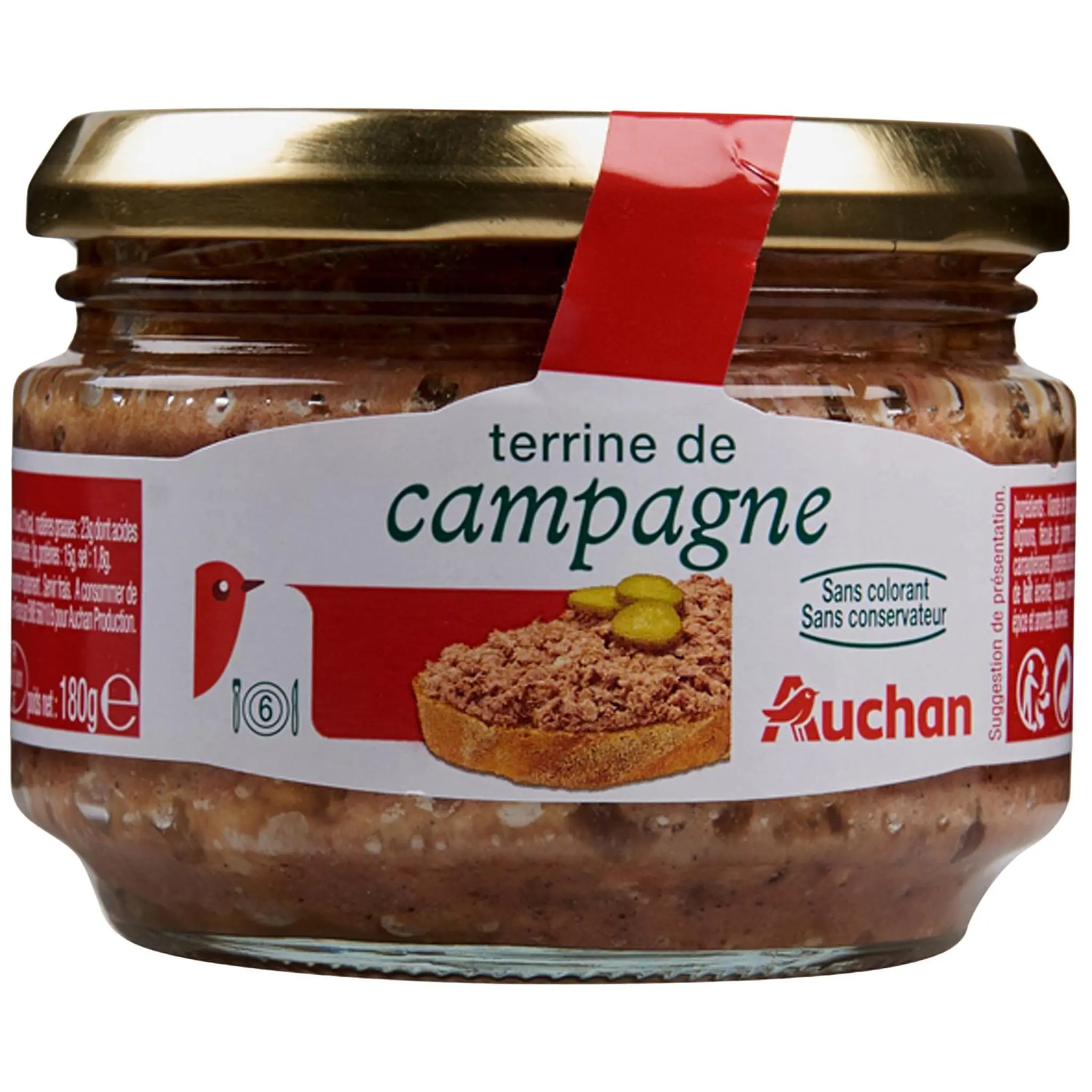 AUCHAN Terrine de campagne sans colorant sans conservateur
