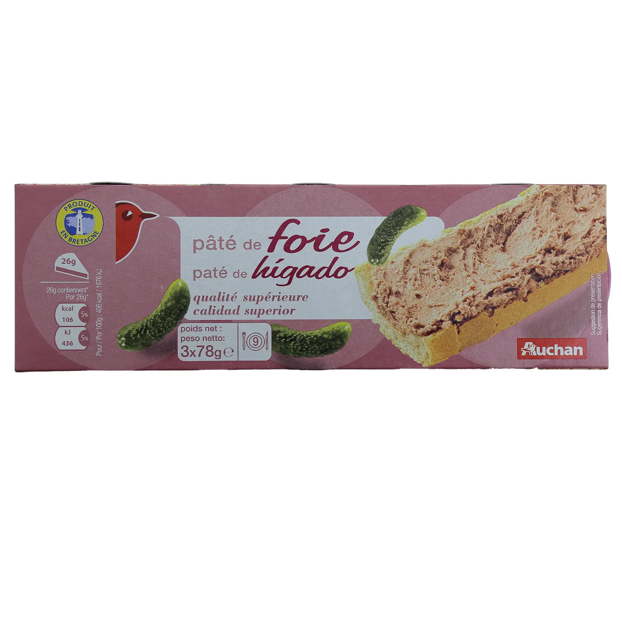 AUCHAN Pâté de foie qualité supérieure