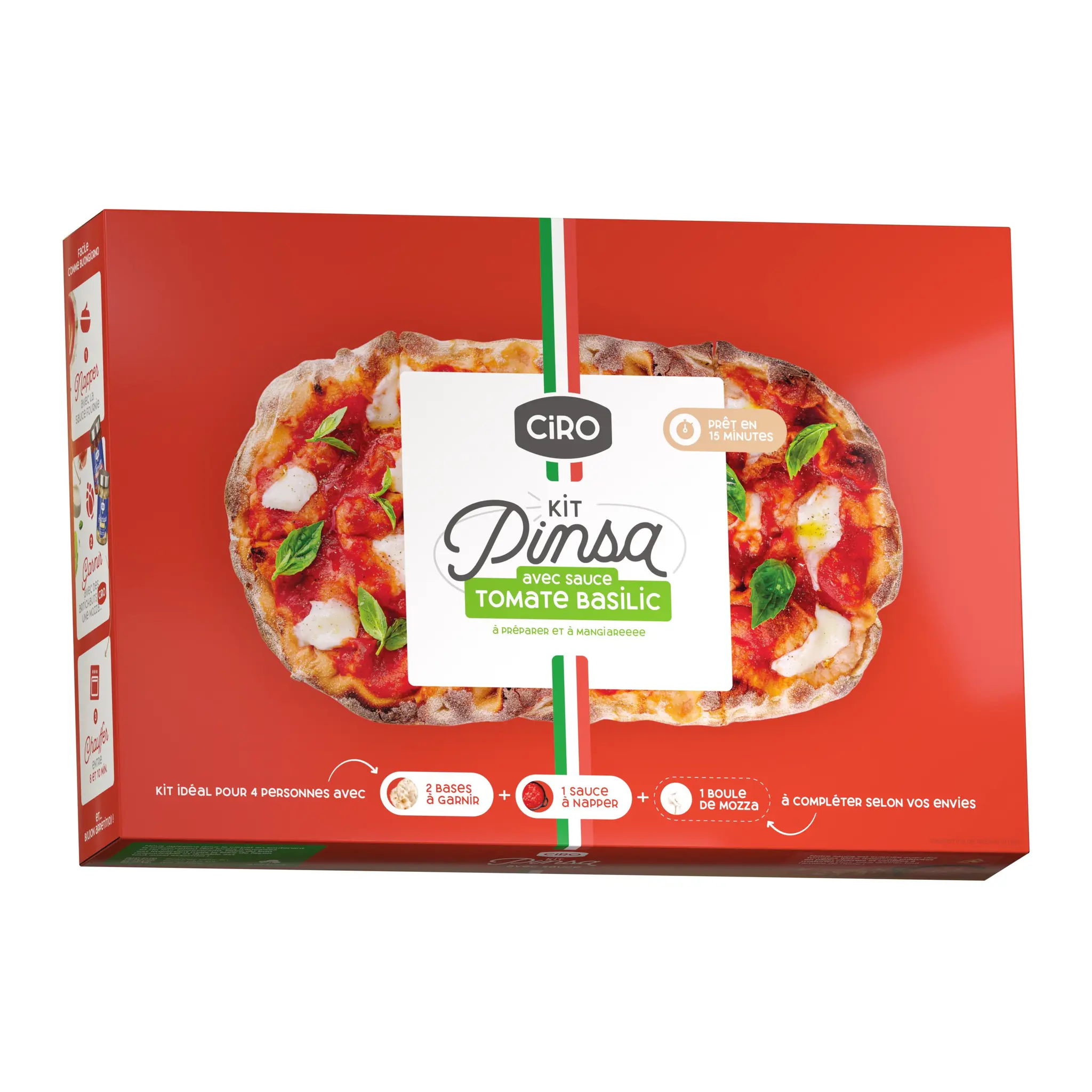 CIRO Kit pinsa sauce basilic avec huile d'olive vierge extra