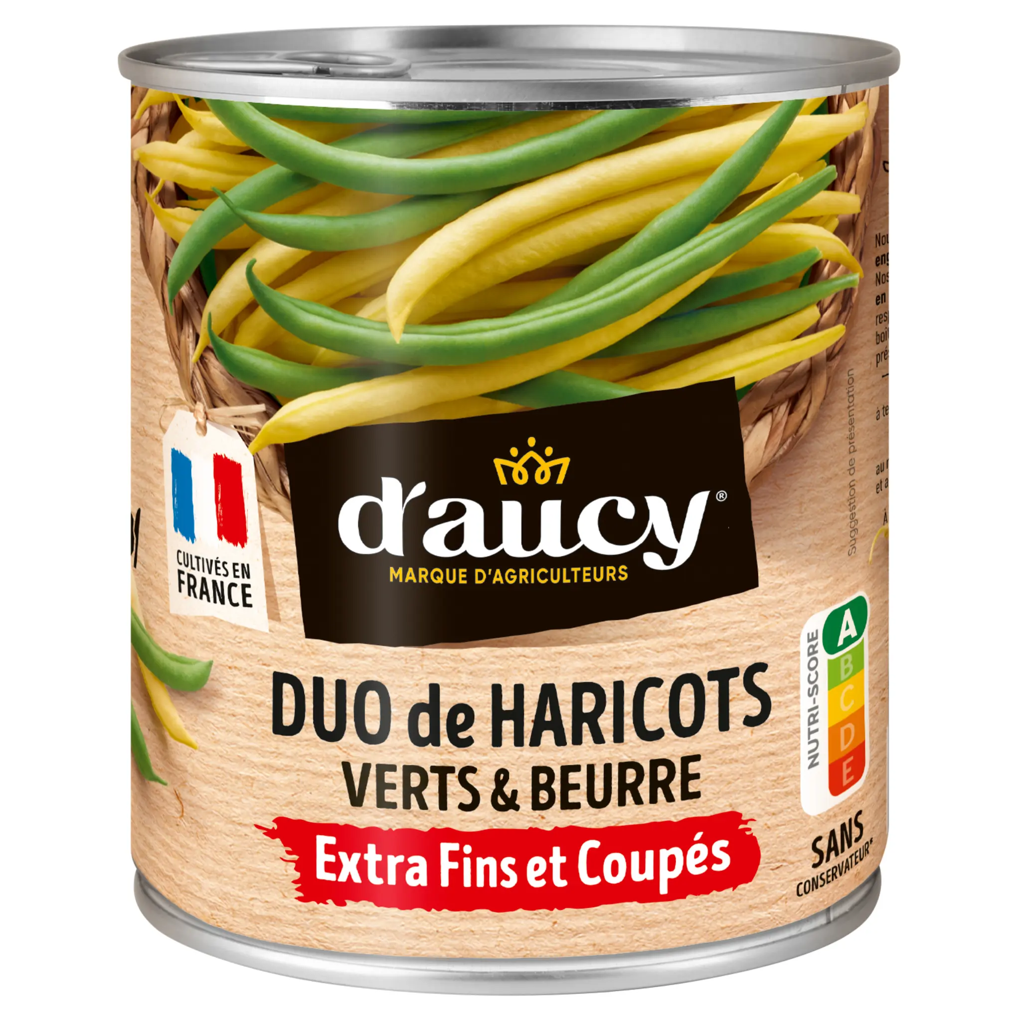 D'AUCY Duo de haricots verts et haricots beurre 100% cultivés France