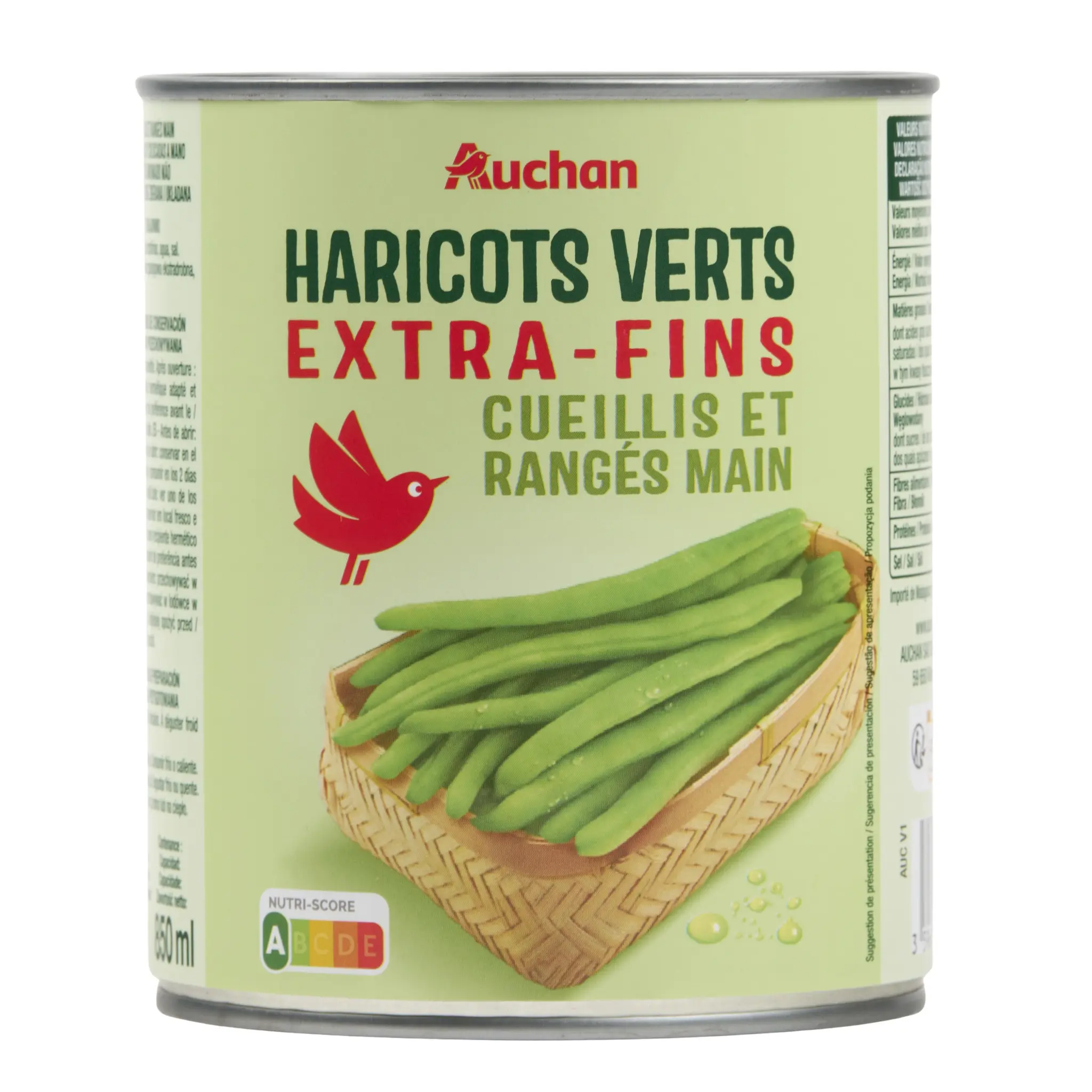 AUCHAN Haricots verts extra fins cueillis et rangés main