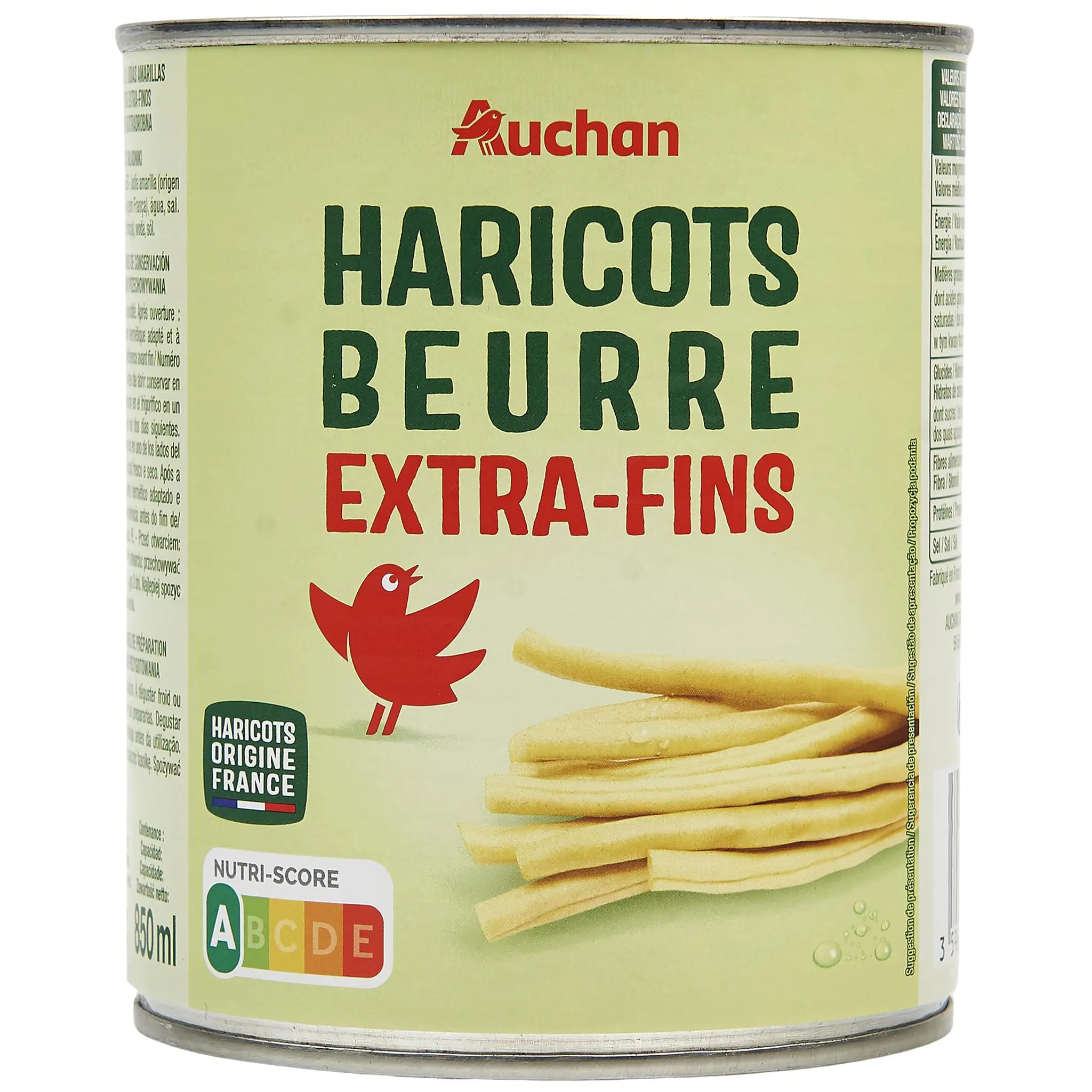 AUCHAN Haricots beurre extra fins