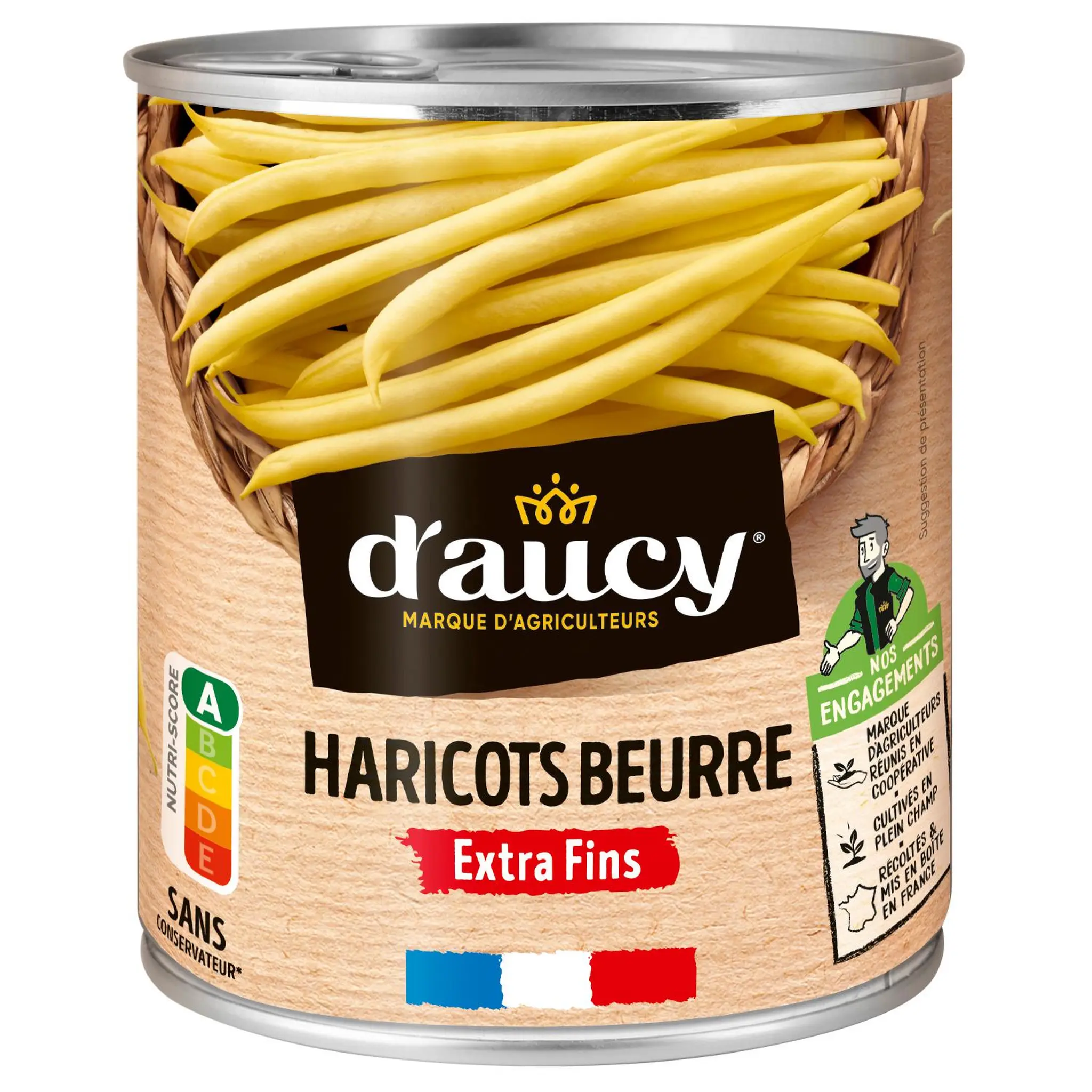 D'AUCY Haricots beurre extra fins 100% cultivés en France