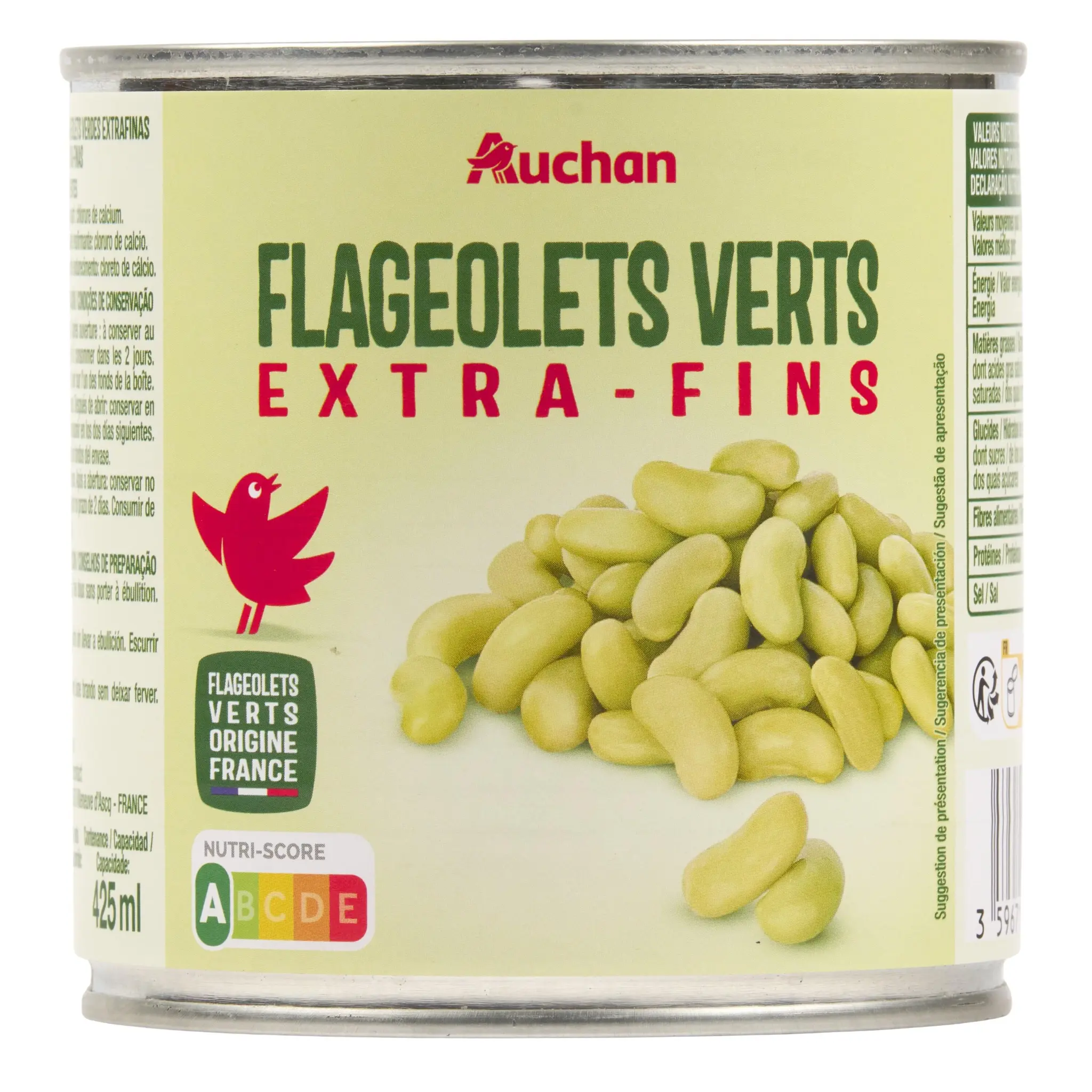 AUCHAN Flageolets verts extra fins