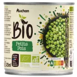AUCHAN BIO Petits pois sans sucres ajoutés