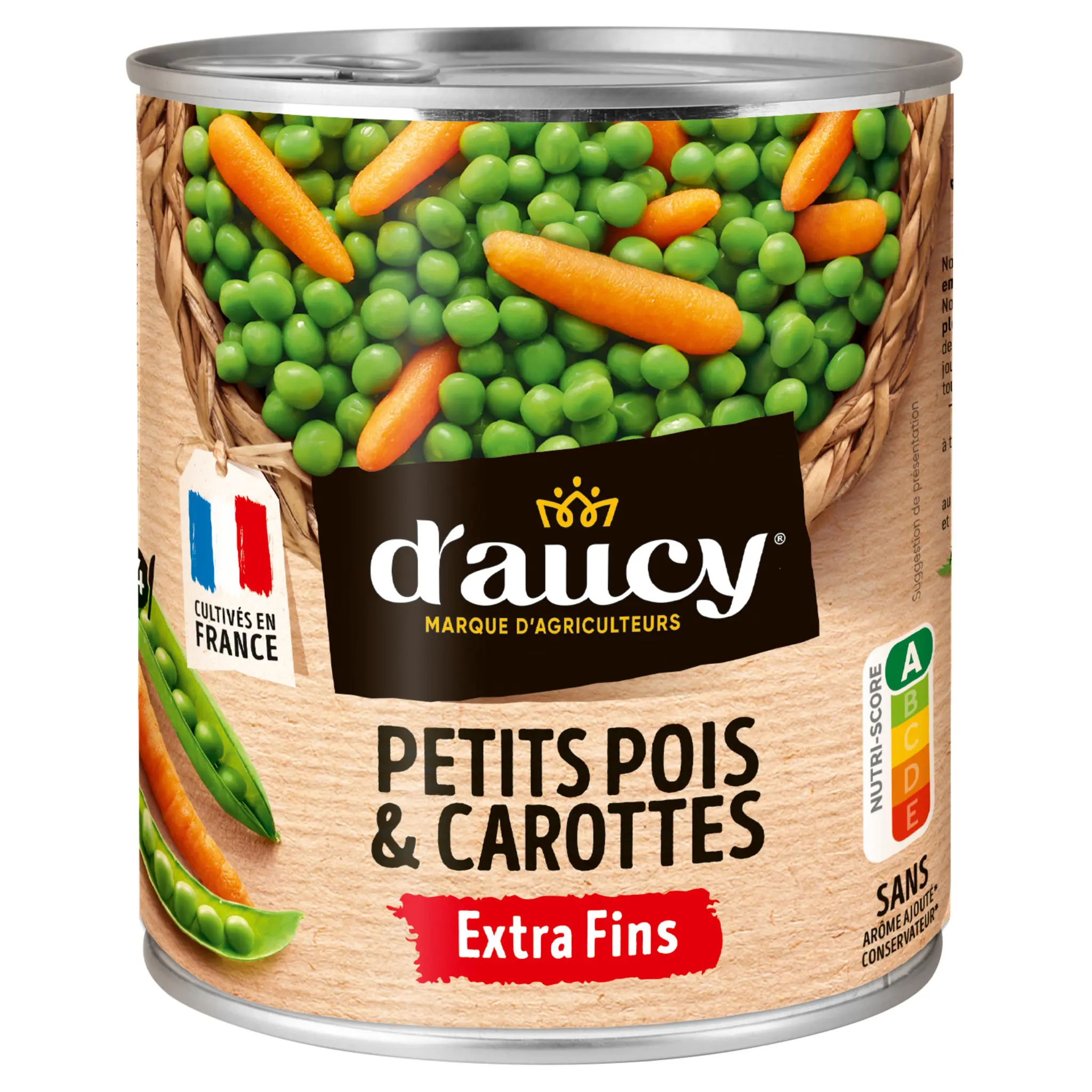 D'AUCY Petits pois carottes extra fins 100% cultivés en France