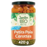 JARDIN BIO ETIC Petits pois très fins et carottes en bocal