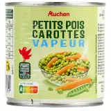 AUCHAN Petits pois carottes vapeur