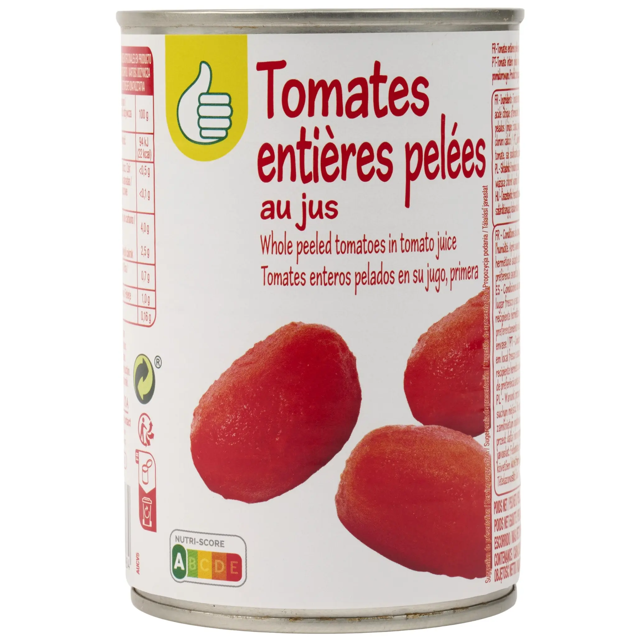 POUCE Tomates entières pelées au jus