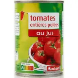 AUCHAN Tomates entières pelées au jus