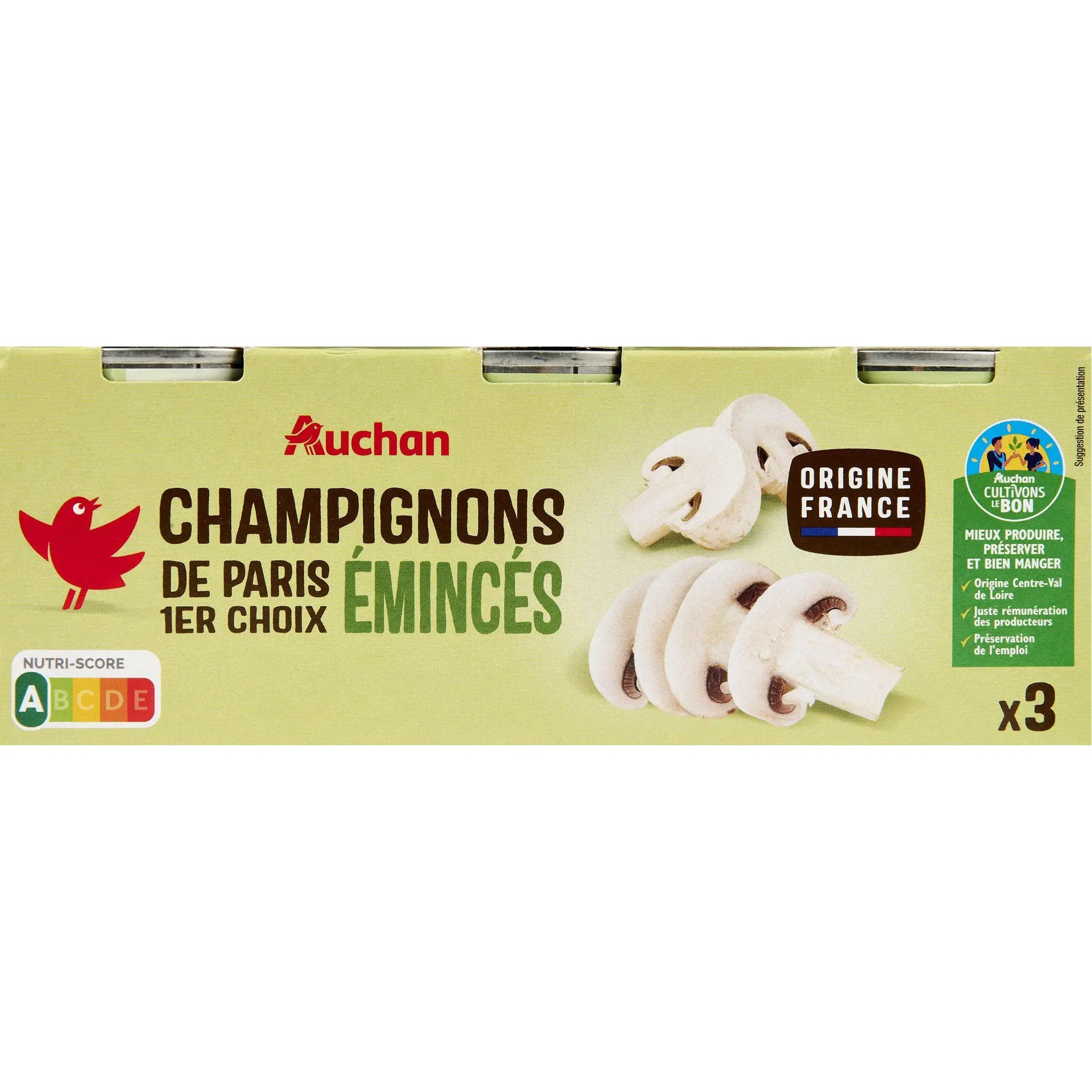 AUCHAN Champignons émincés 1er choix